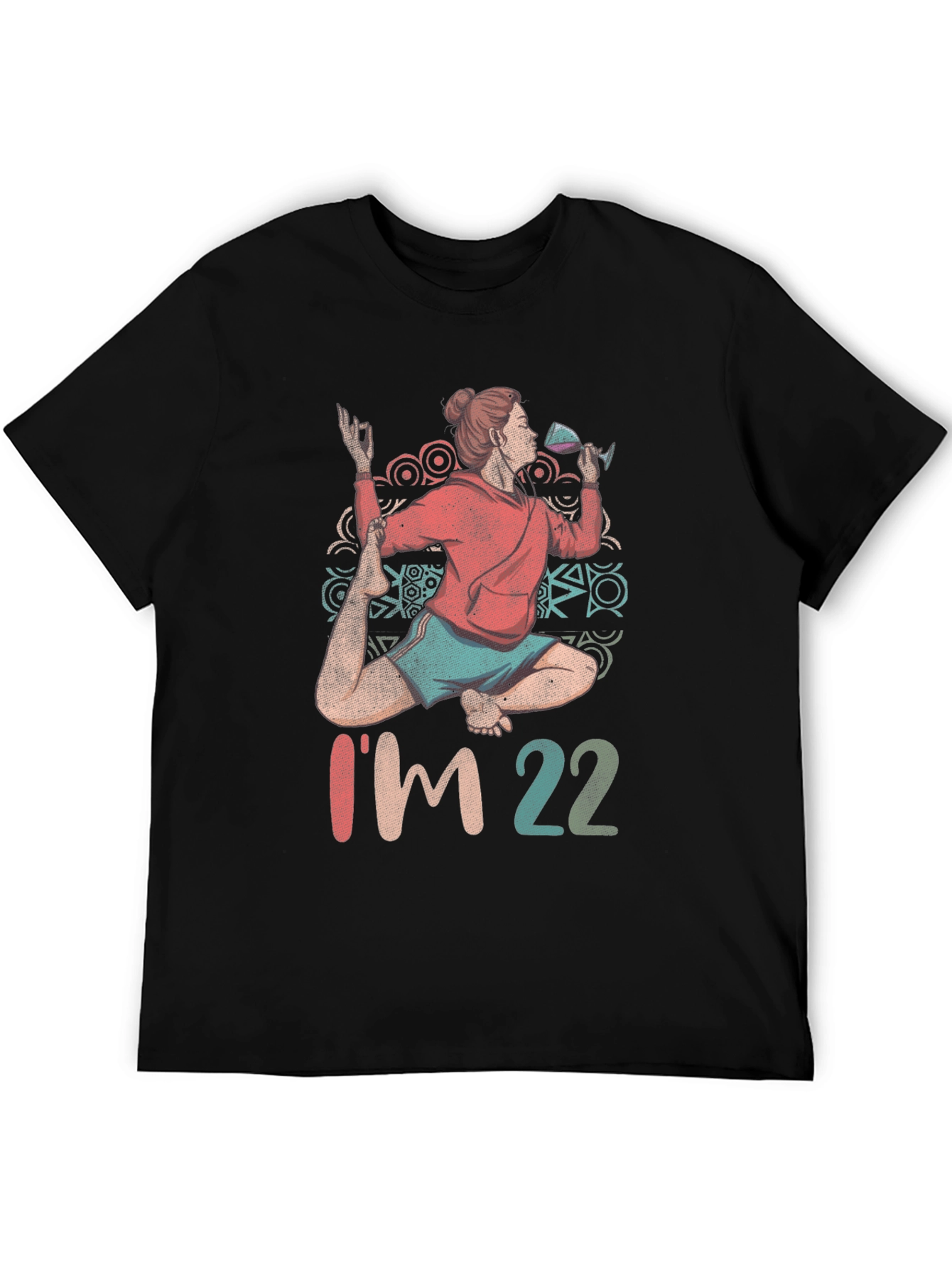 Yoga Wine 22nd Birthday Graphic T-Shirt