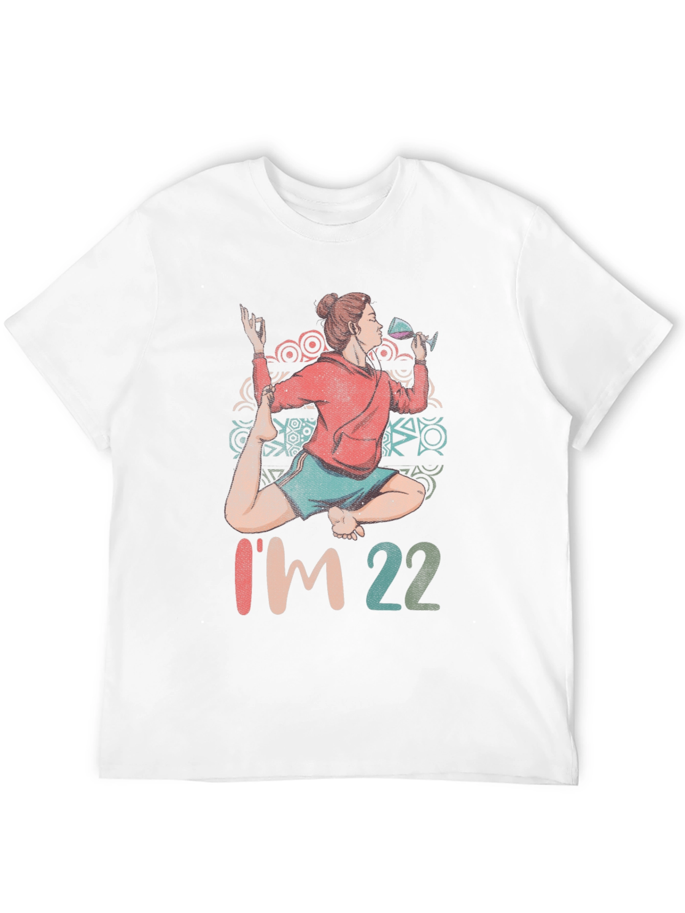 Yoga Wine 22nd Birthday Graphic T-Shirt