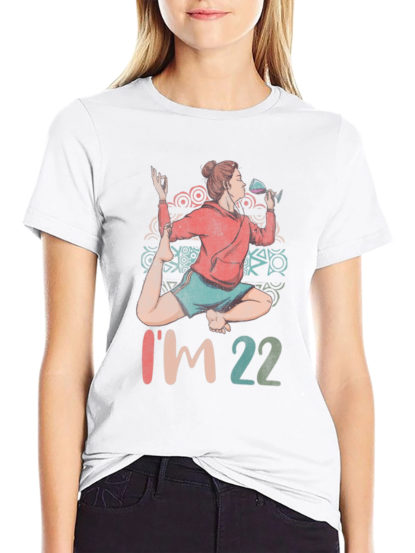 Yoga Wine 22nd Birthday Graphic T-Shirt