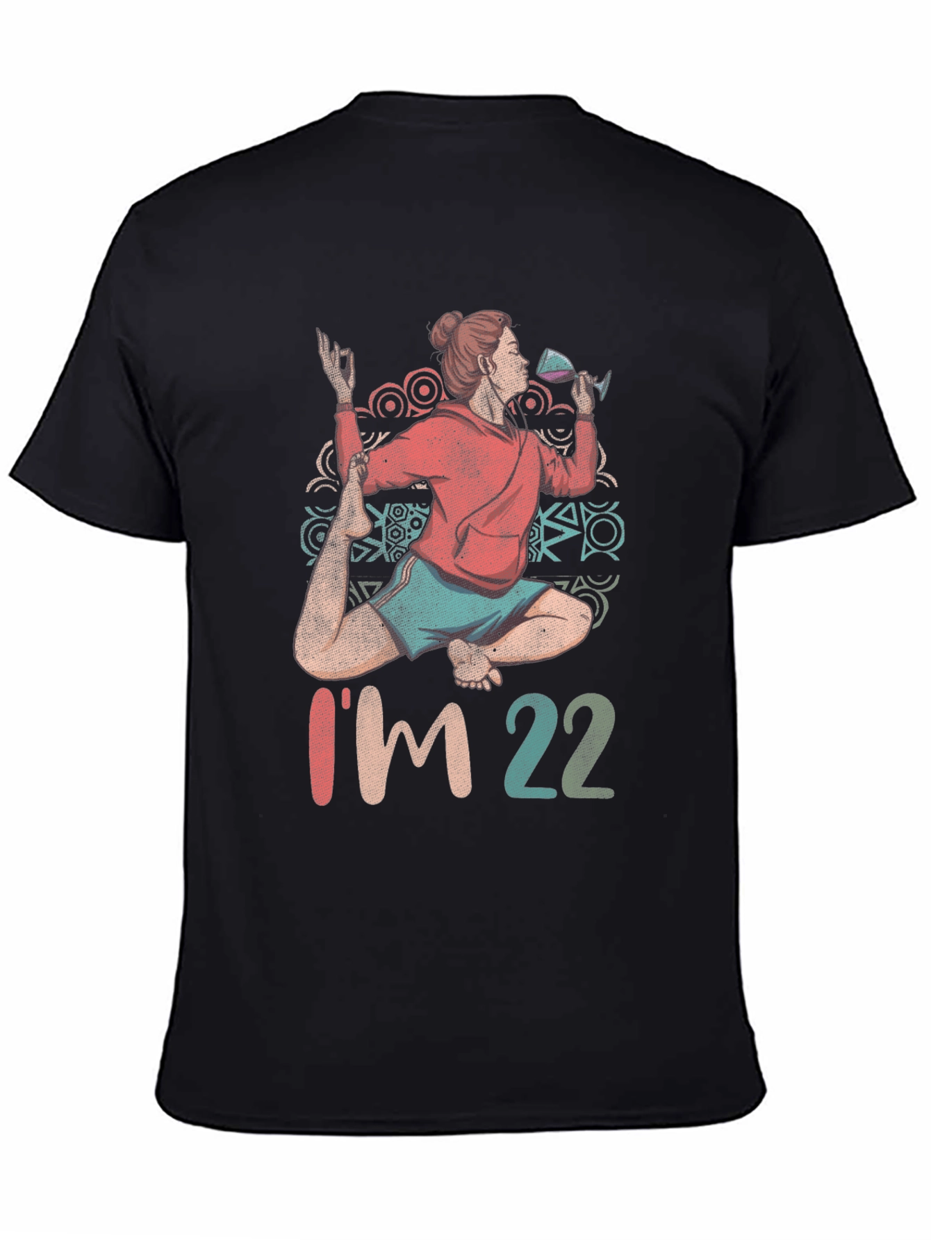 Yoga Wine 22nd Birthday Graphic T-Shirt