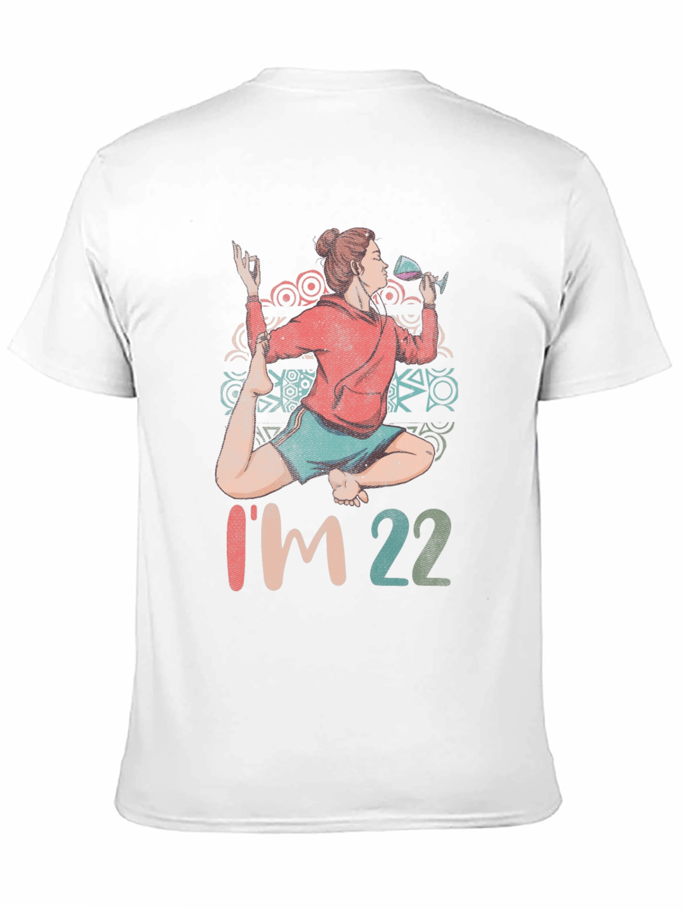 Yoga Wine 22nd Birthday Graphic T-Shirt