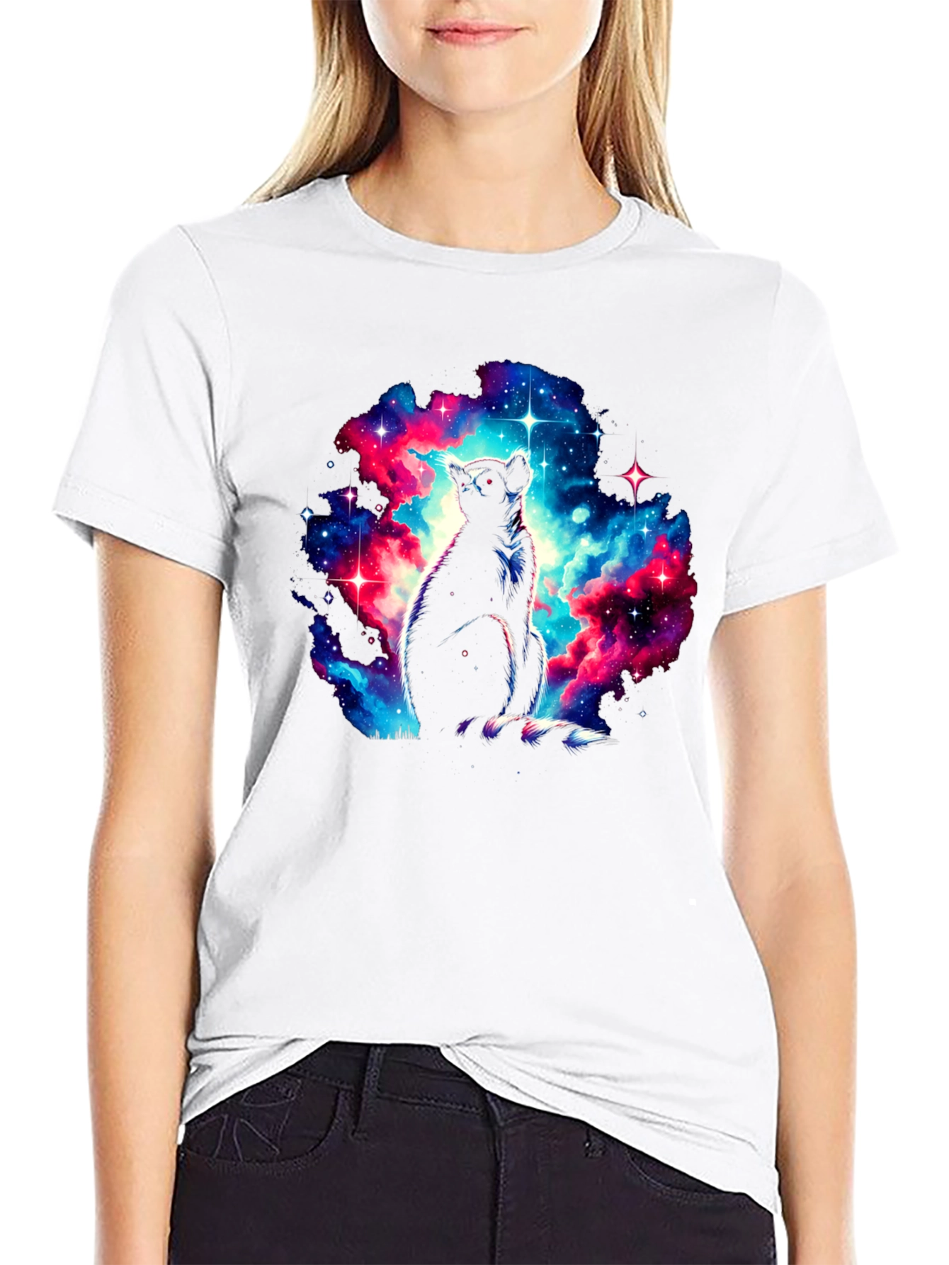 Galaxy Lemur Graphic T-Shirt - Mens Black Tee