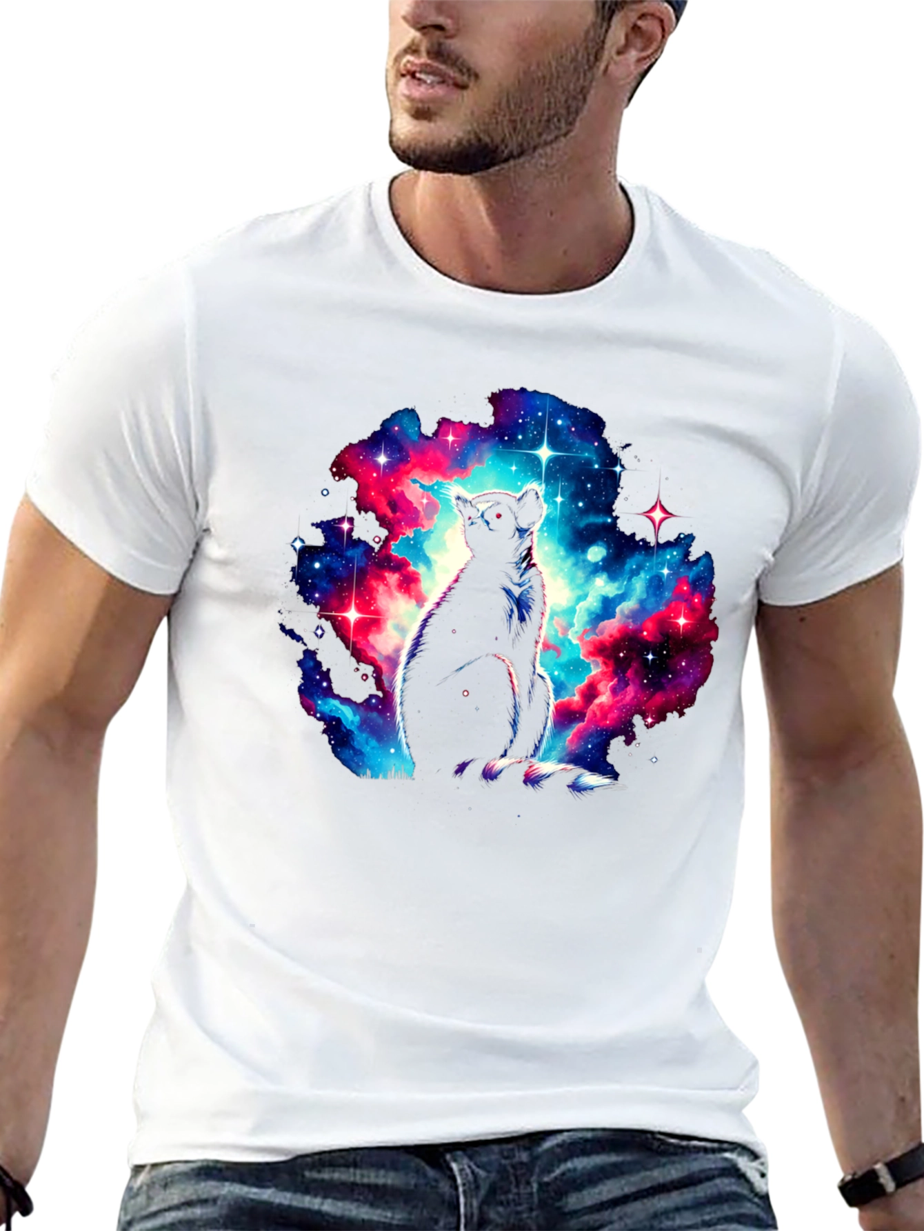 Galaxy Lemur Graphic T-Shirt - Mens Black Tee