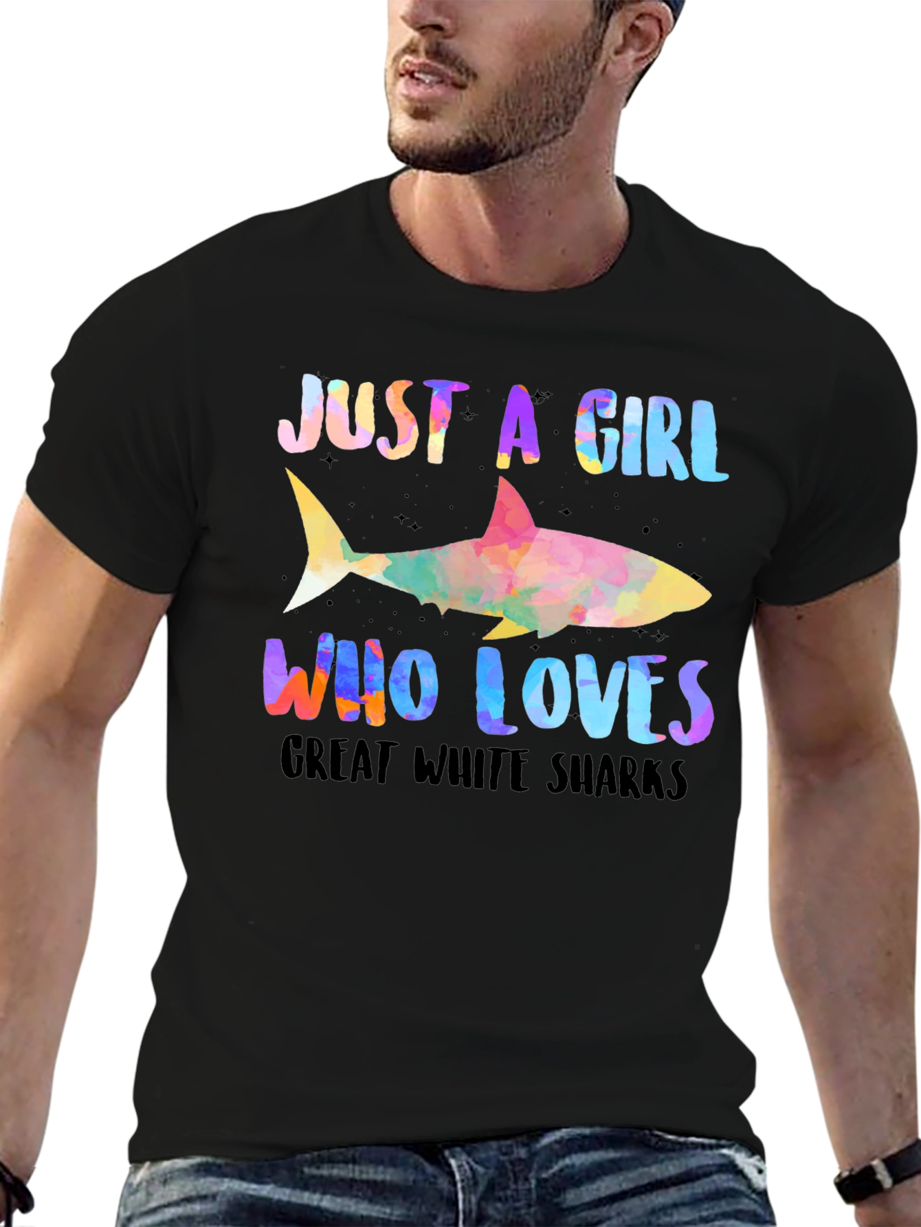 Girl Who Loves Sharks Graphic Tee