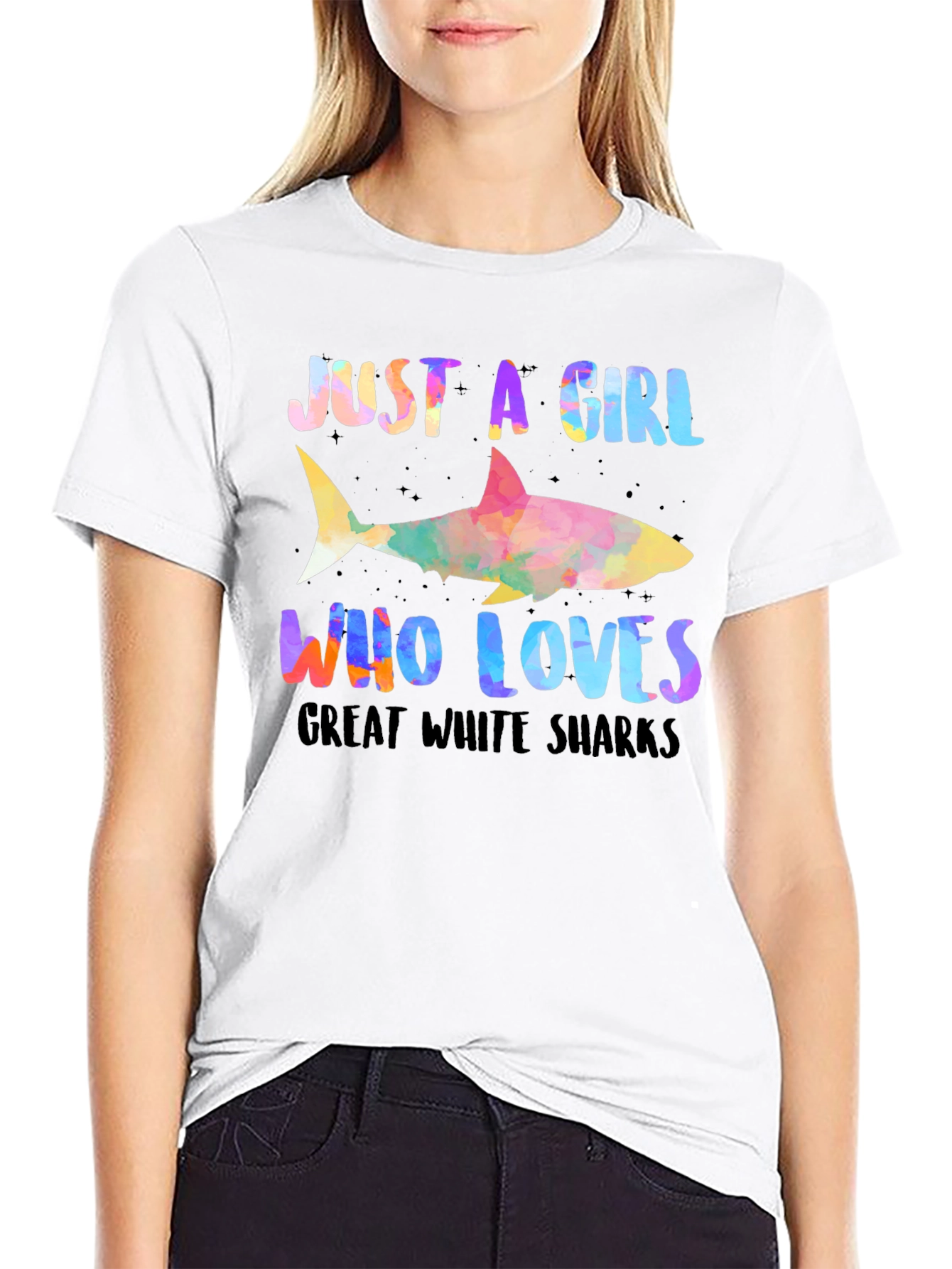 Girl Who Loves Sharks Graphic Tee