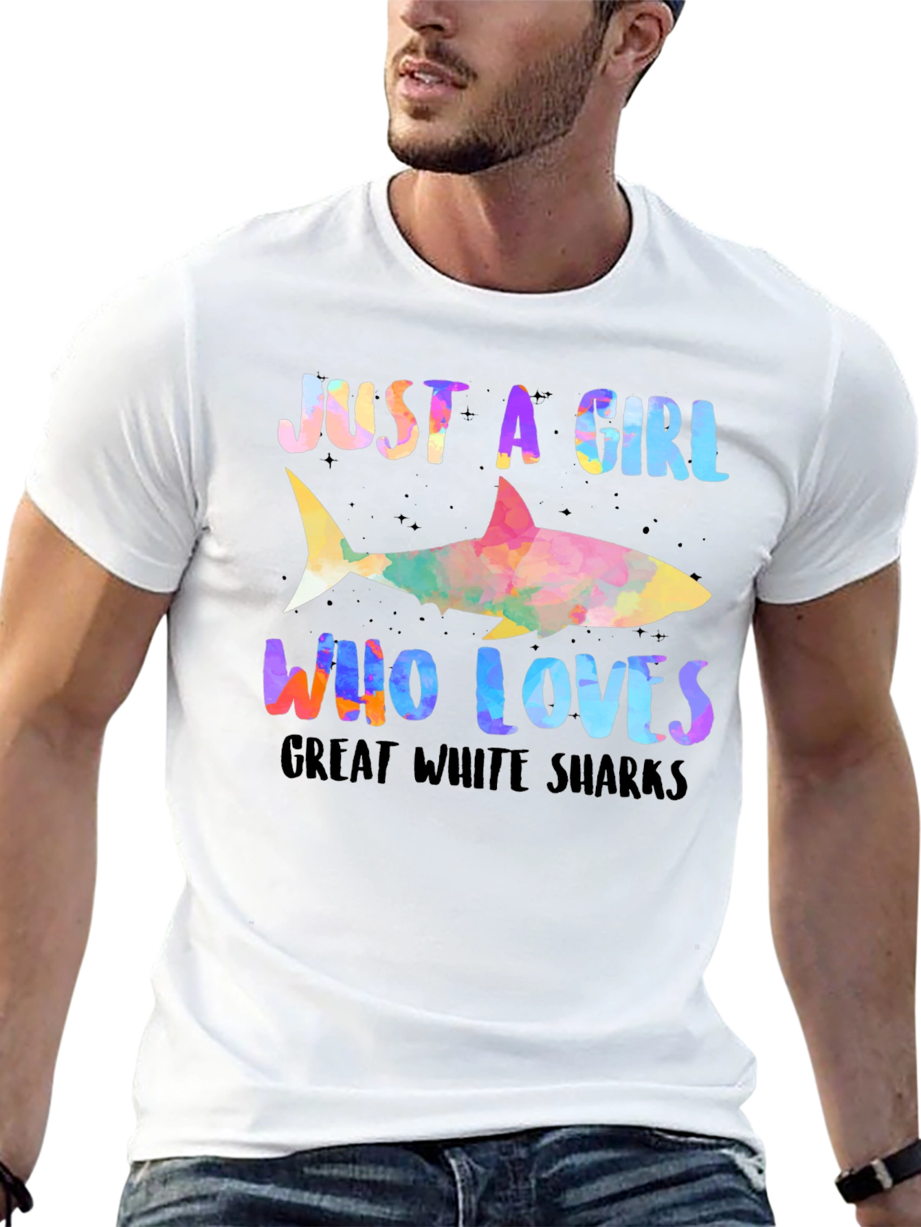 Girl Who Loves Sharks Graphic Tee