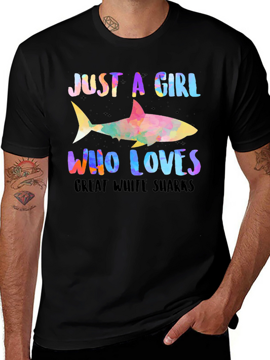 Girl Who Loves Sharks Graphic Tee