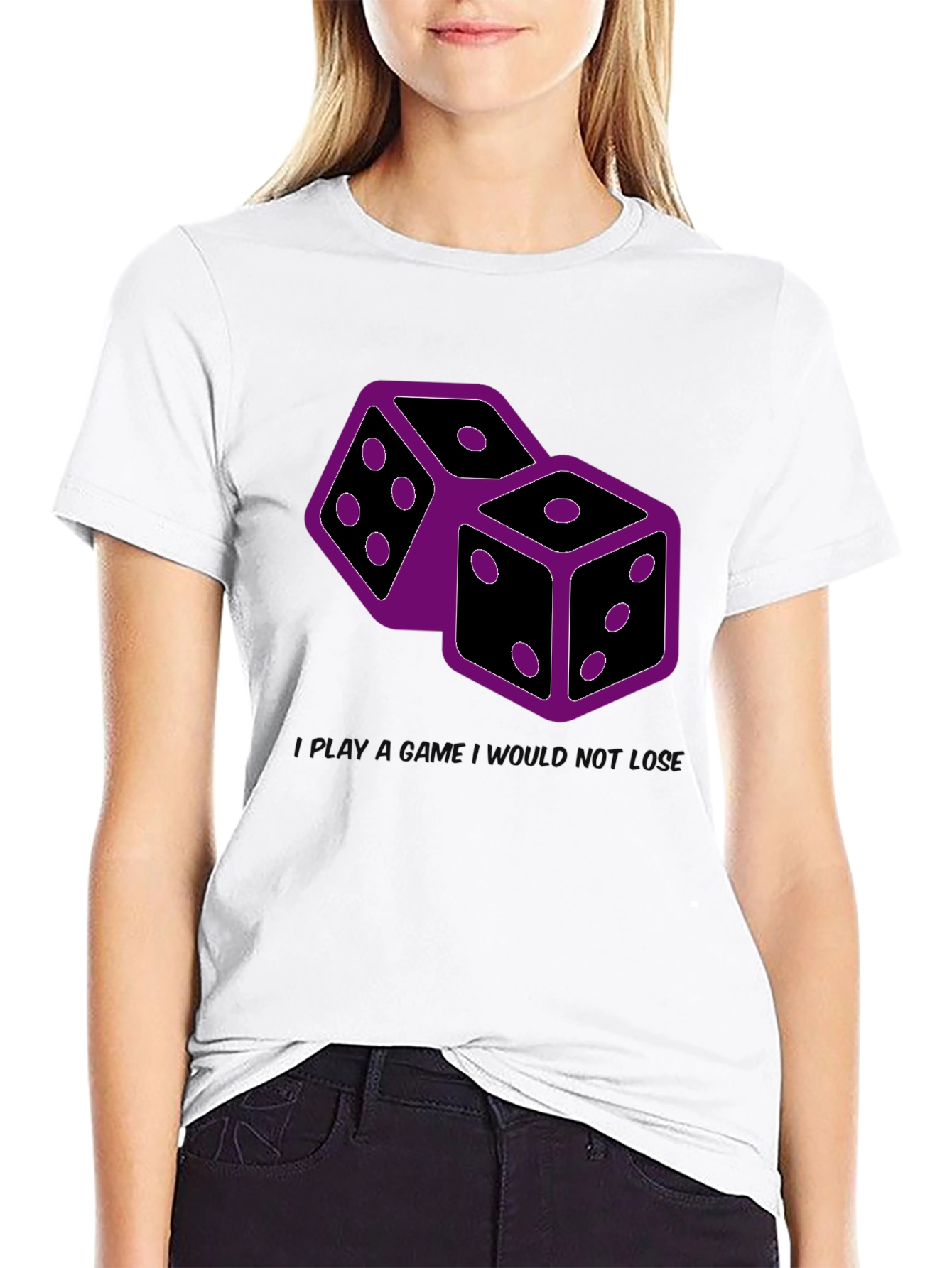 Dice Graphic Print Tee - Black Casual T-Shirt
