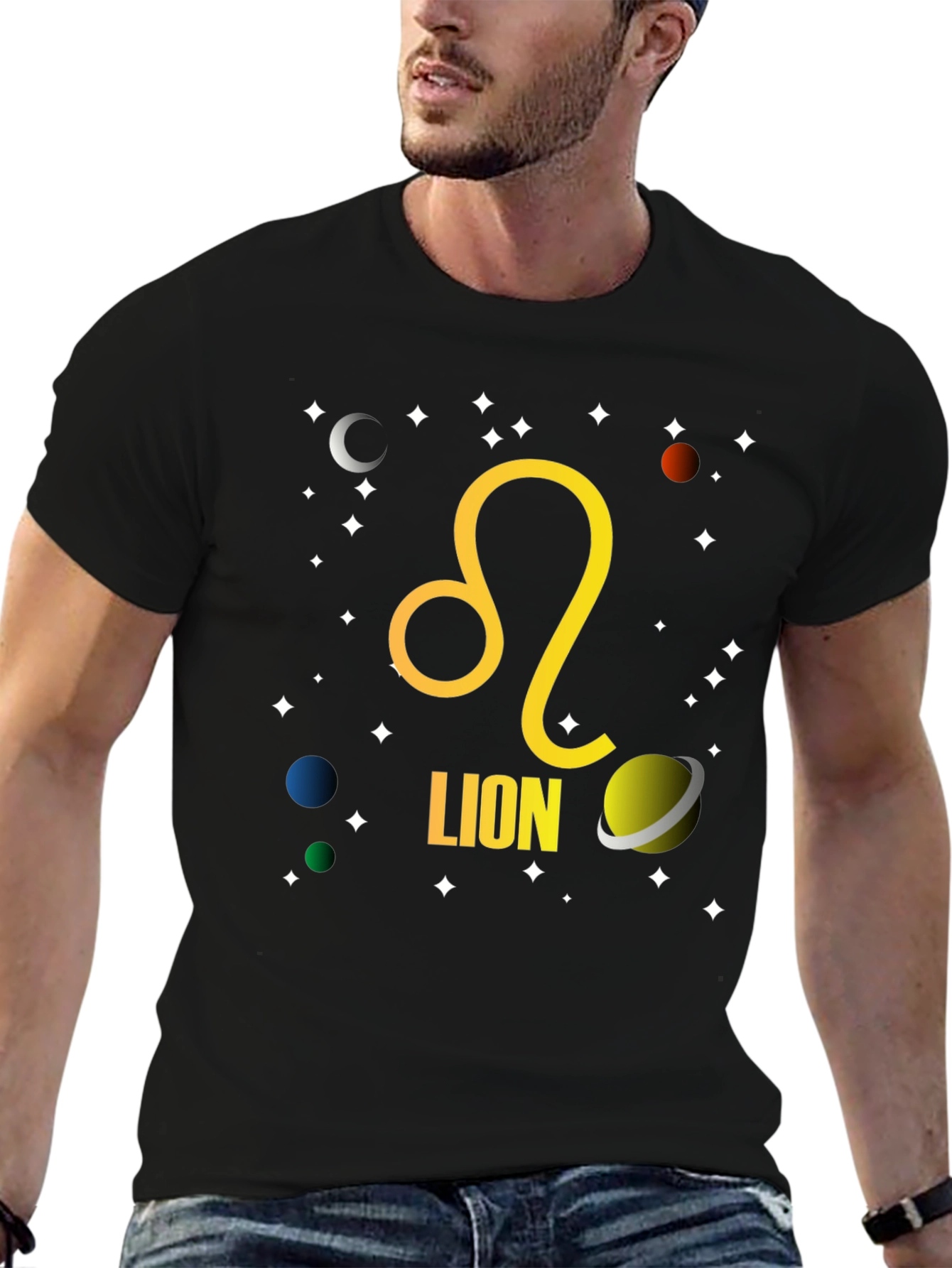 Zodiac Leo T-Shirt - Celestial Lion Design