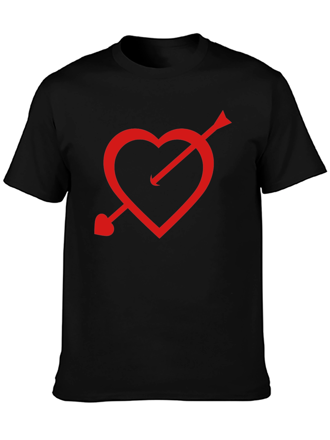 Cupids Arrow Heart T-Shirt - Black