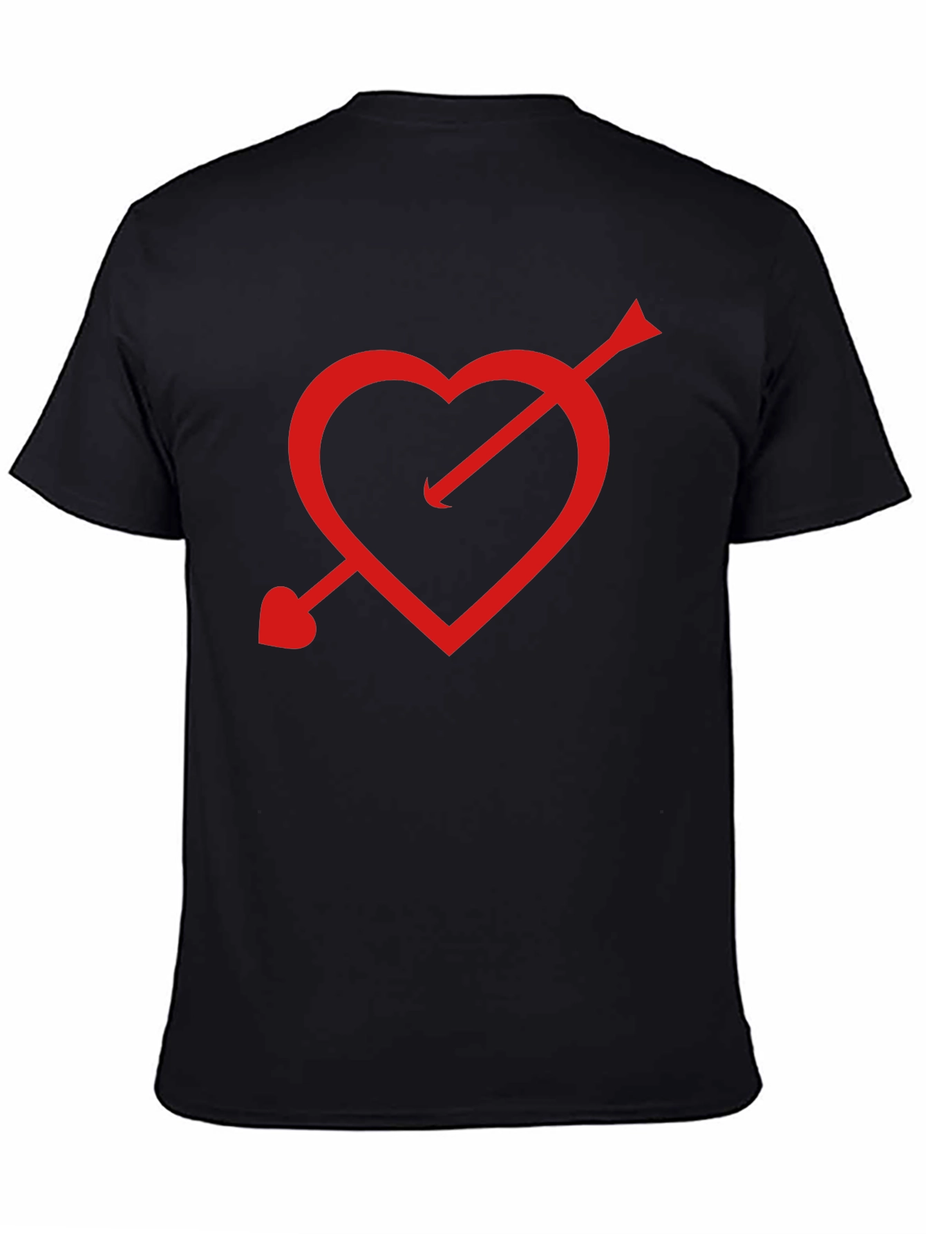 Cupids Arrow Heart T-Shirt - Black