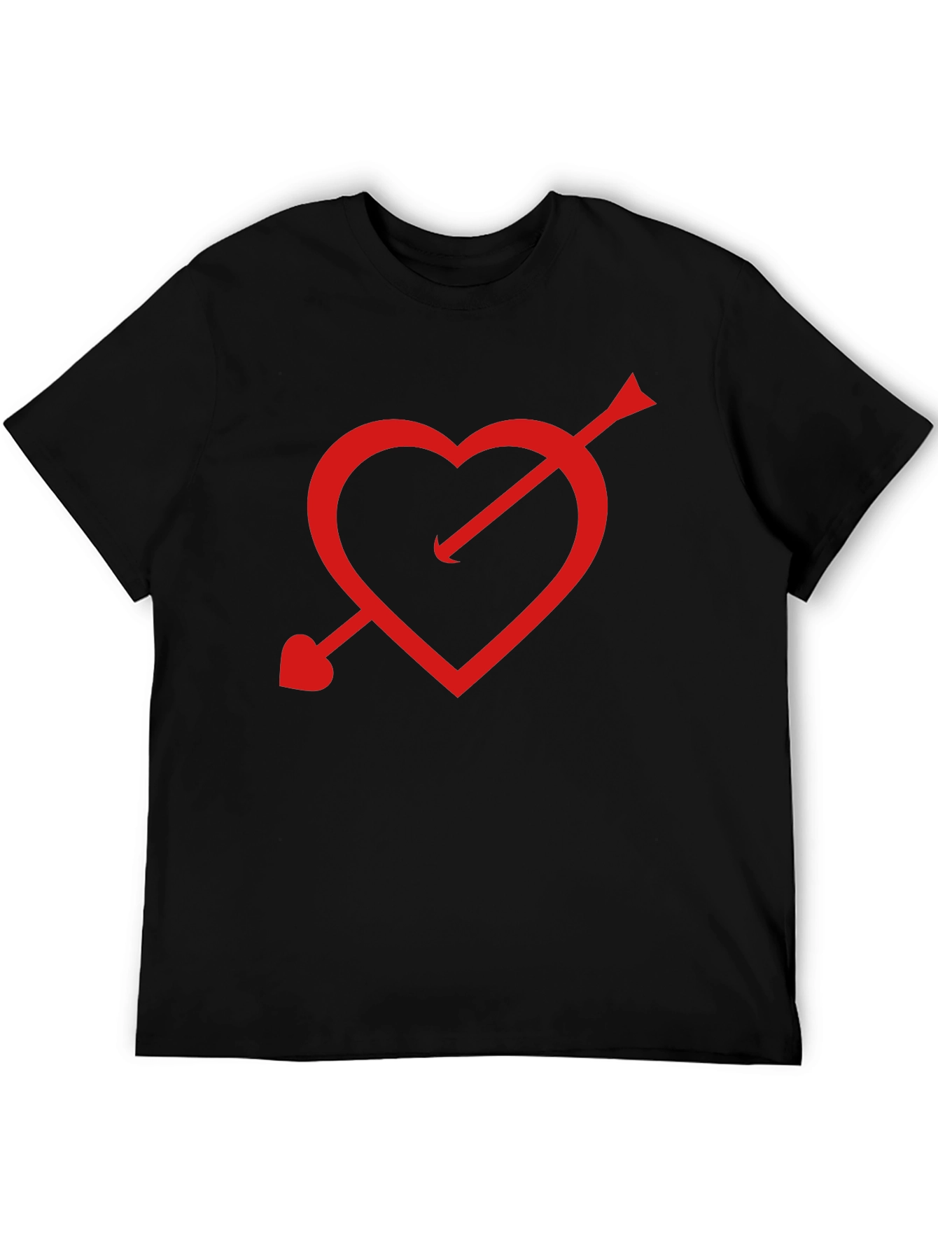 Cupids Arrow Heart T-Shirt - Black