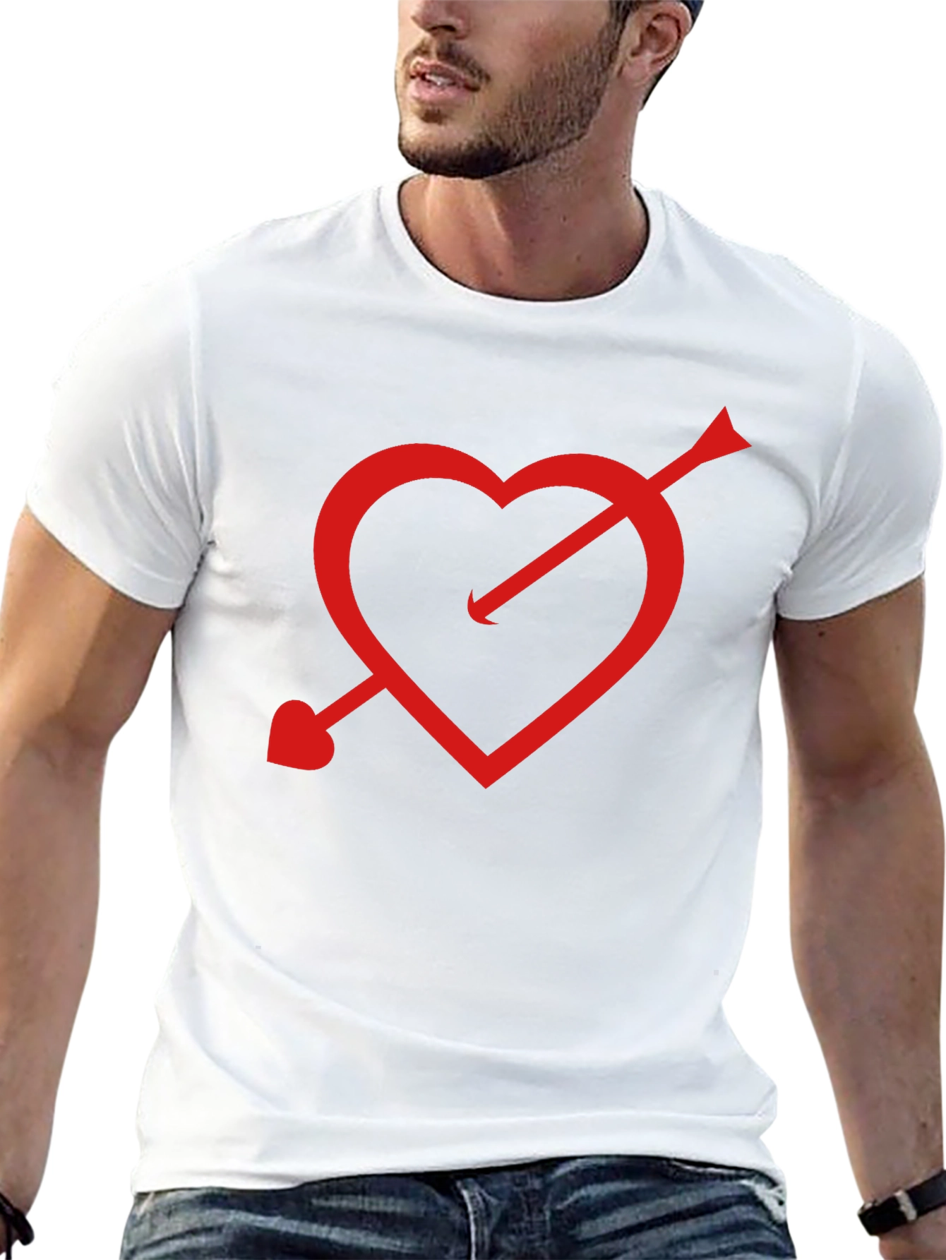 Cupids Arrow Heart T-Shirt - Black