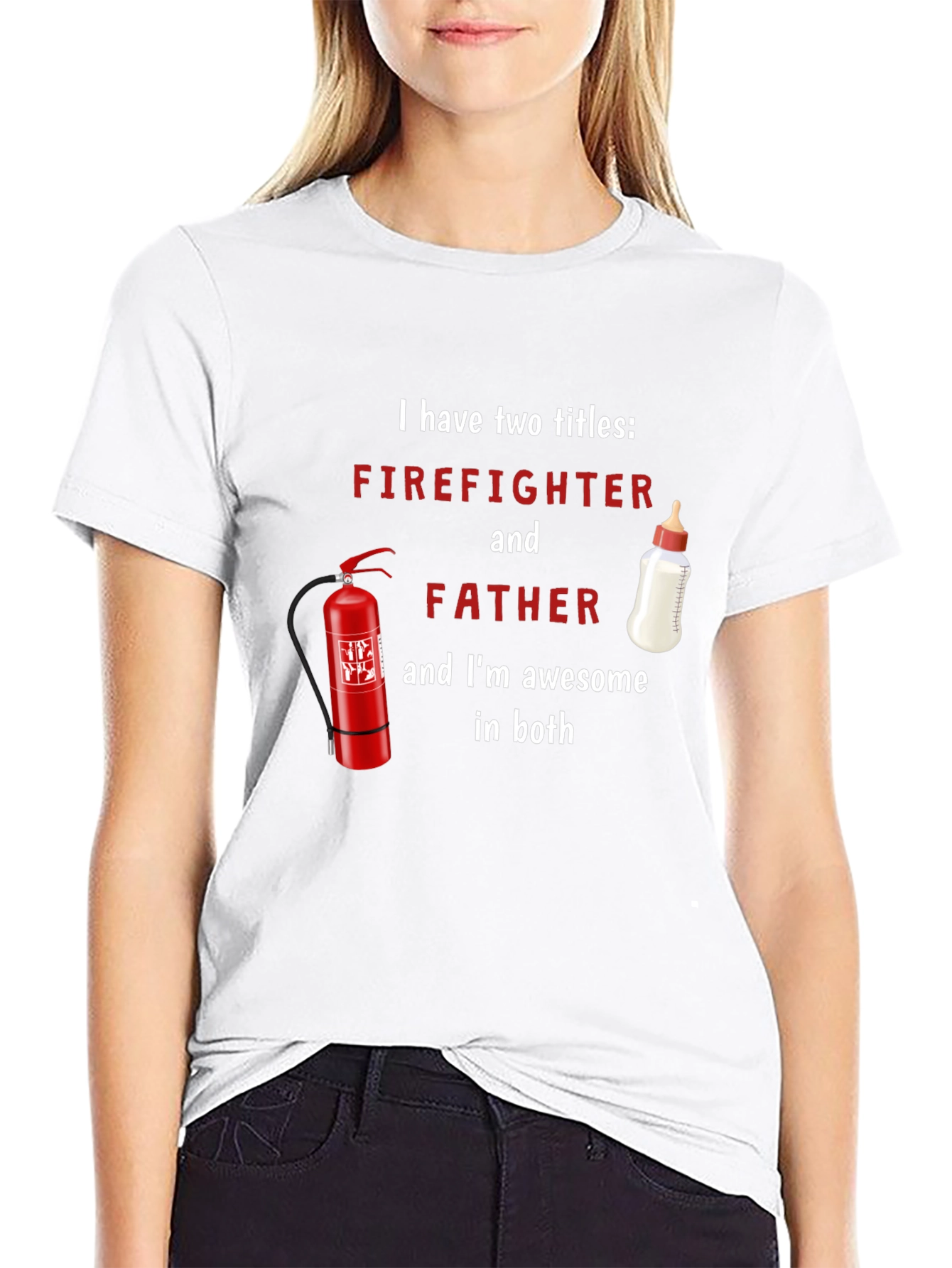 Firefighter Father T-Shirt - Awesome Dad Tee