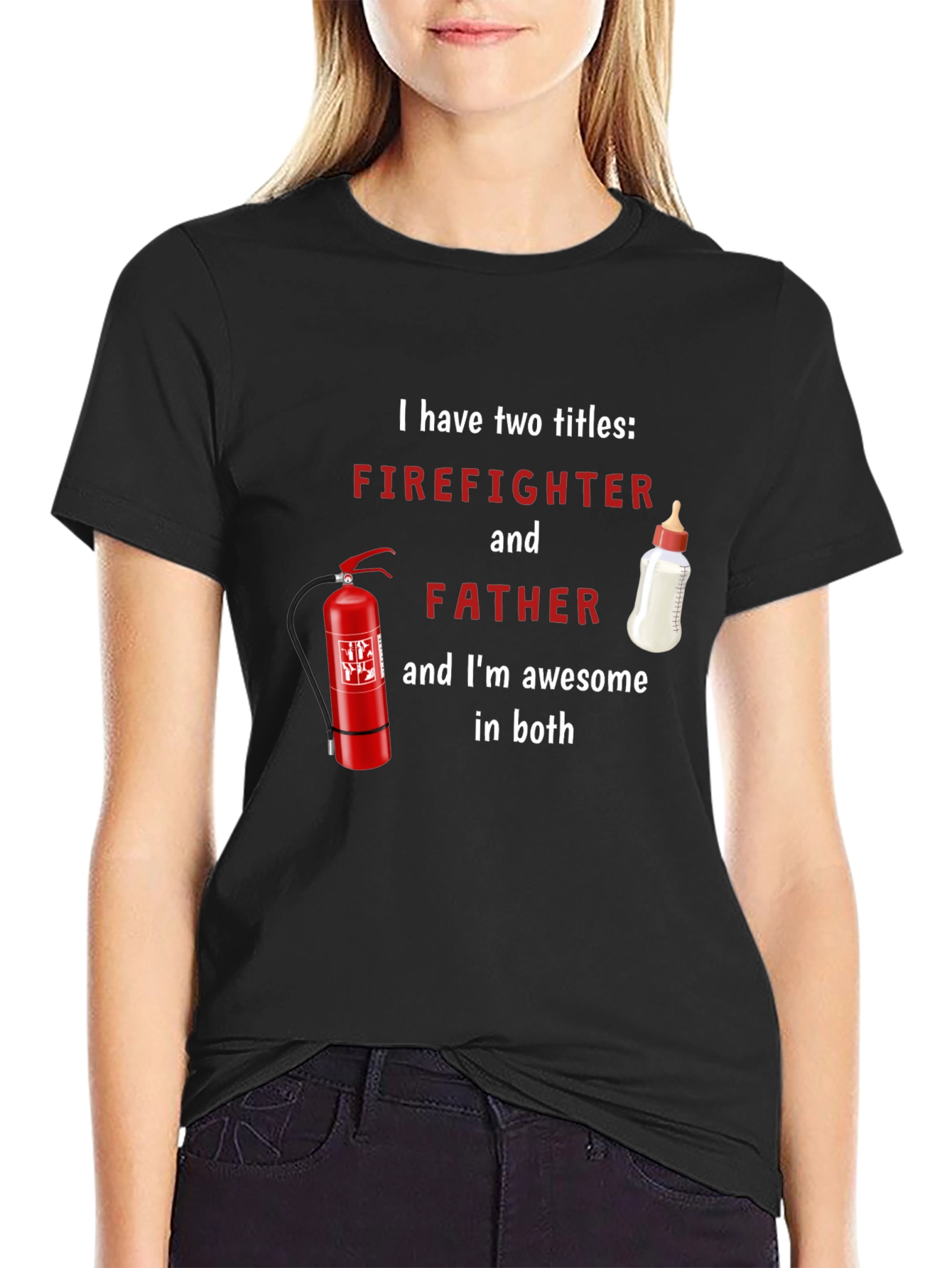 Firefighter Father T-Shirt - Awesome Dad Tee