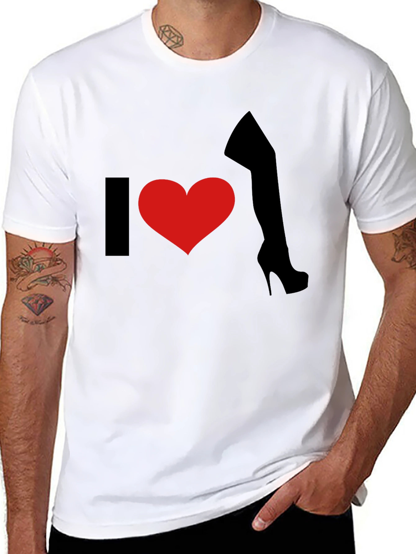 I Heart Boots Tee - Novelty Graphic T-Shirt