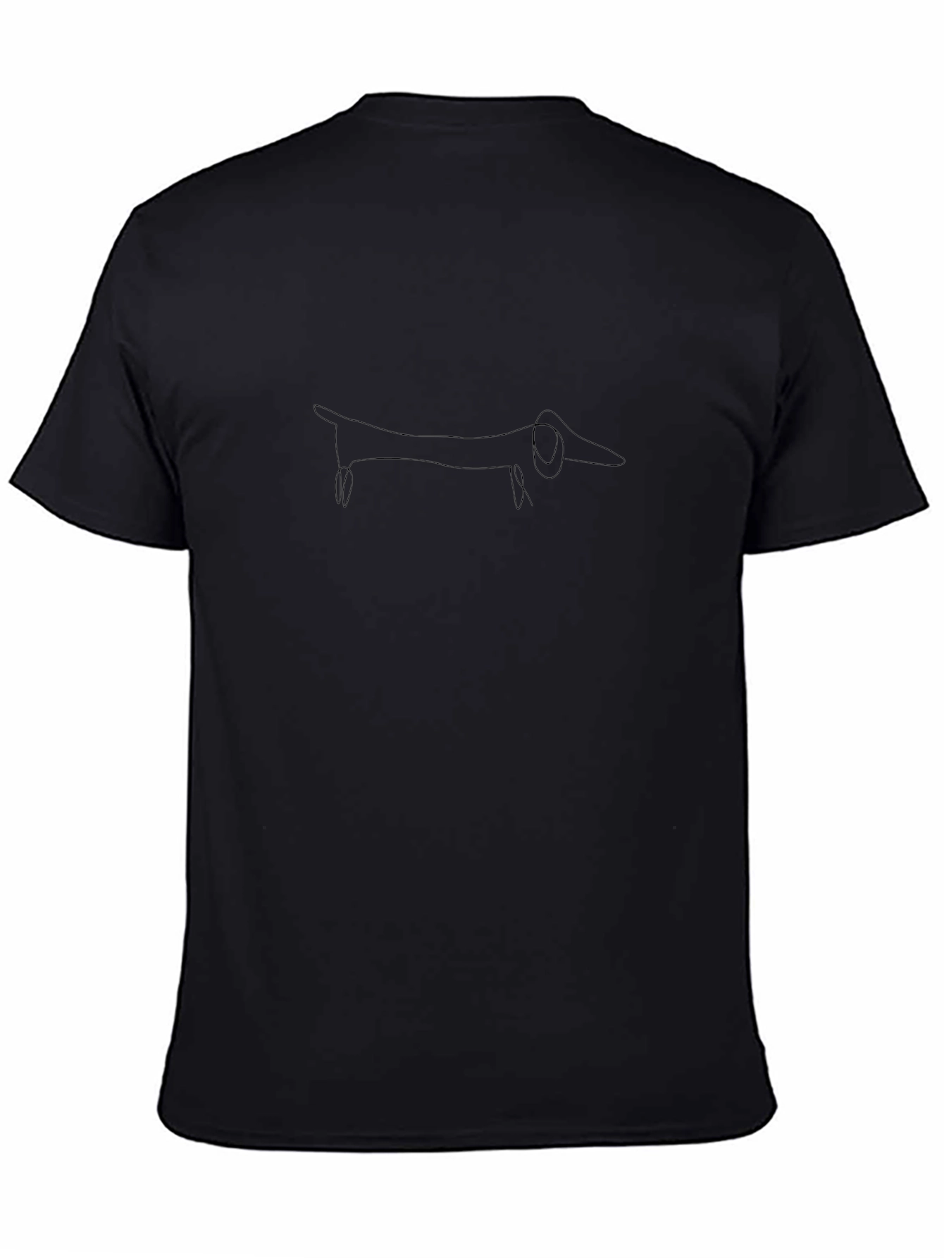 Dachshund Line Art Black T-Shirt