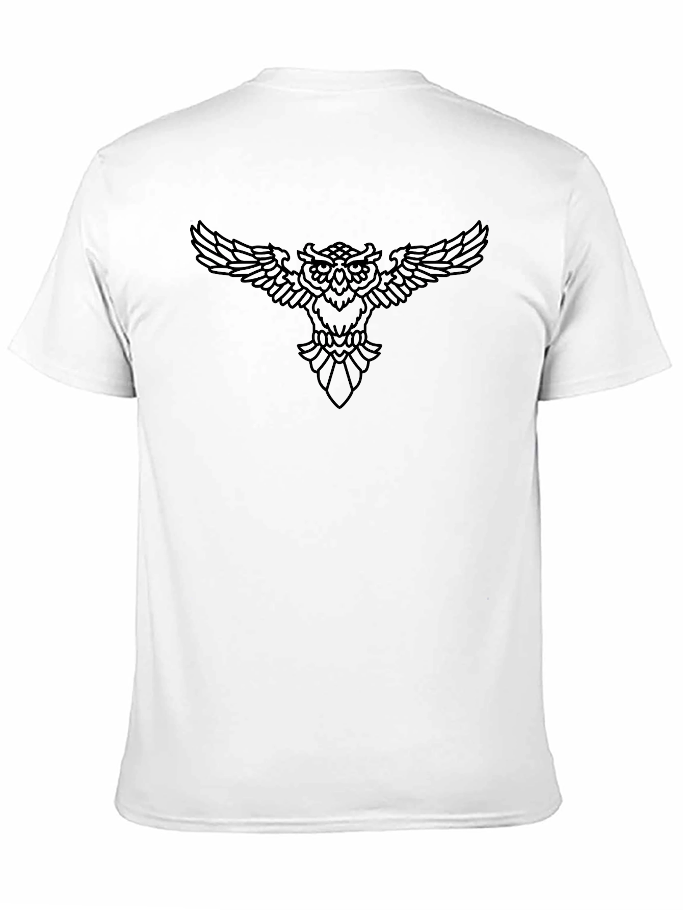 Mens Black Owl Graphic Print T-Shirt