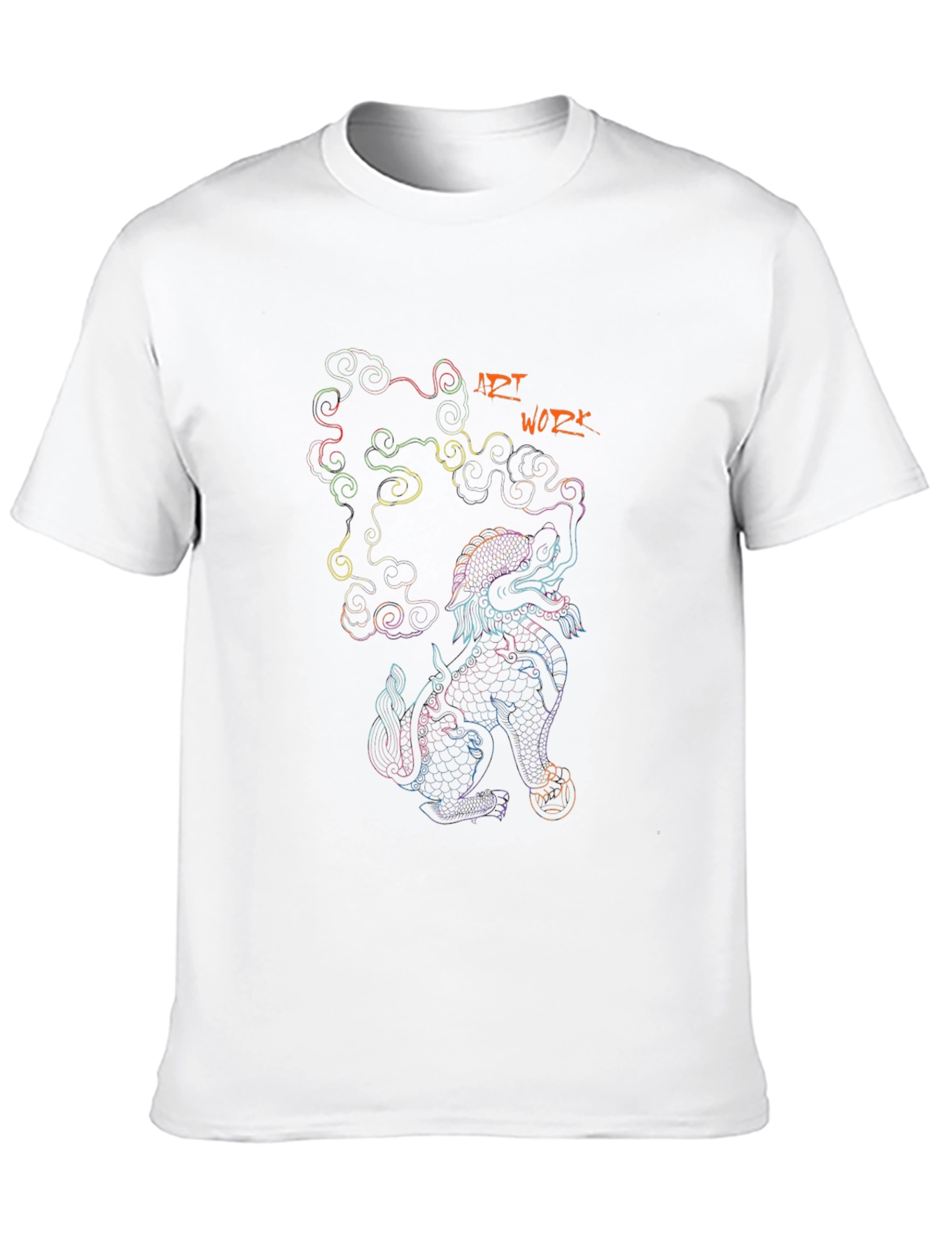 Art Work Dragon Graphic Black T-Shirt