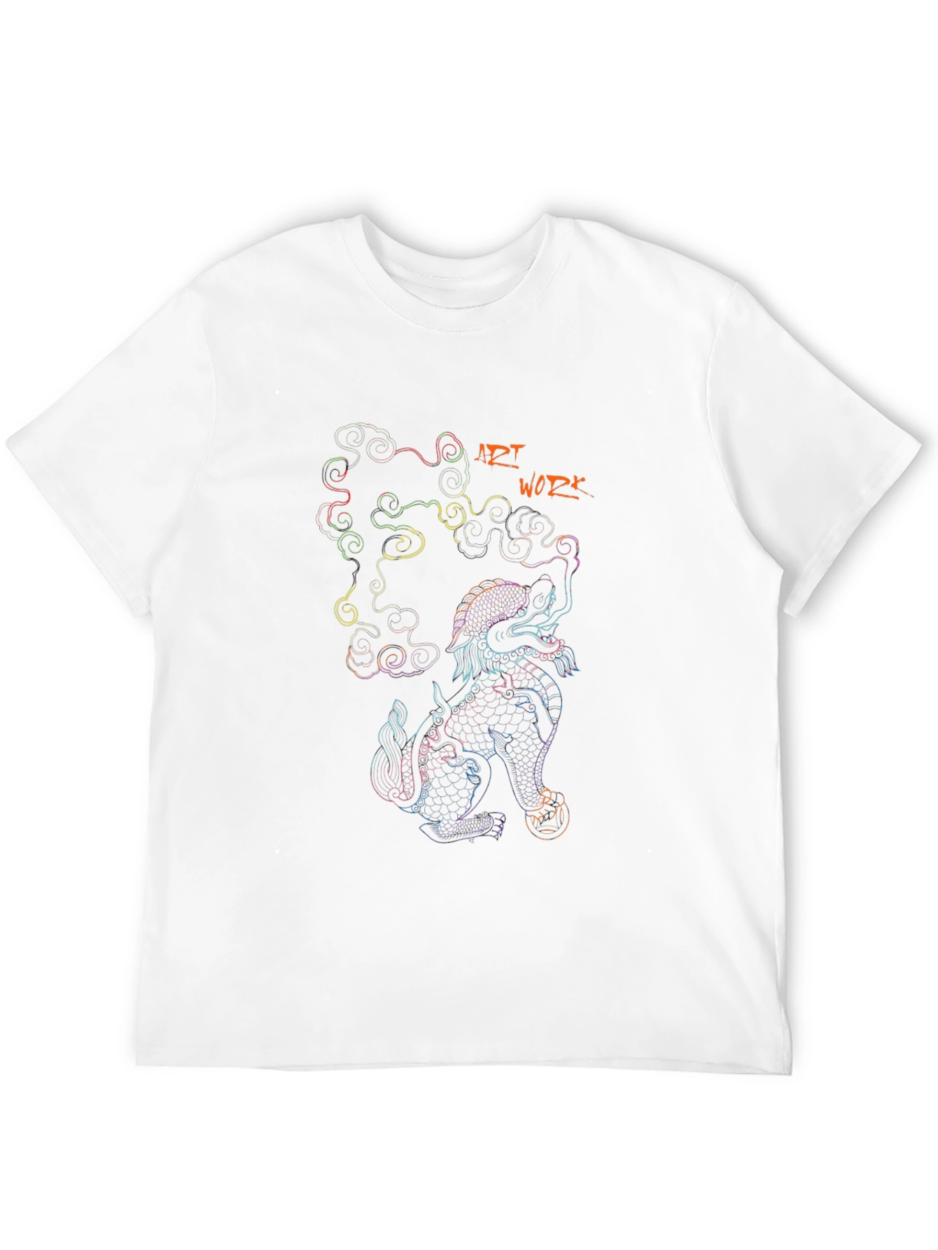 Art Work Dragon Graphic Black T-Shirt