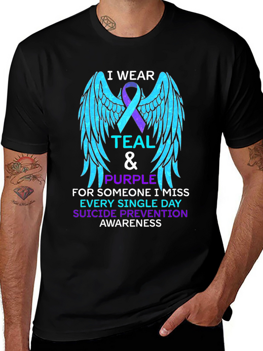 Suicide Prevention Awareness T-Shirt - Teal & Purple