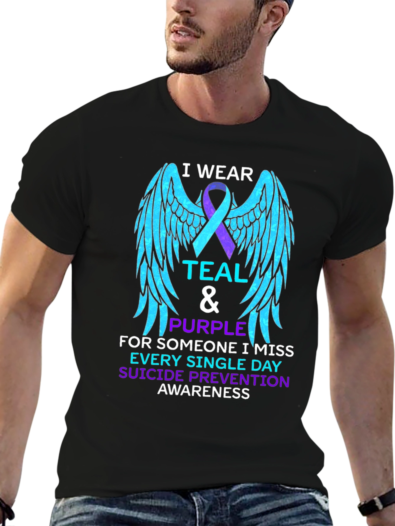 Suicide Prevention Awareness T-Shirt - Teal & Purple