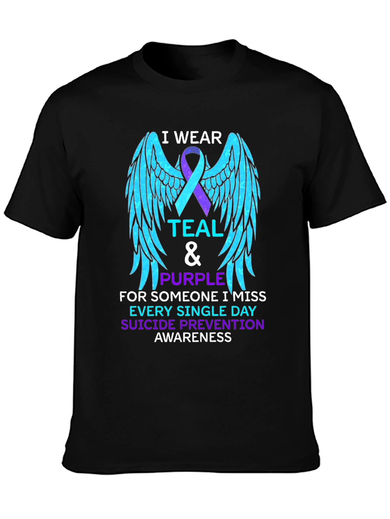 Suicide Prevention Awareness T-Shirt - Teal & Purple