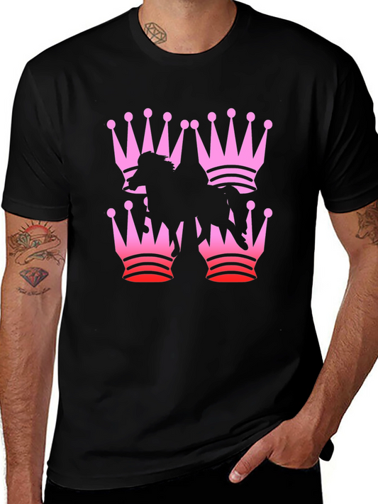 Horse Queen Crown Graphic Tee - Stylish Mens T-Shirt