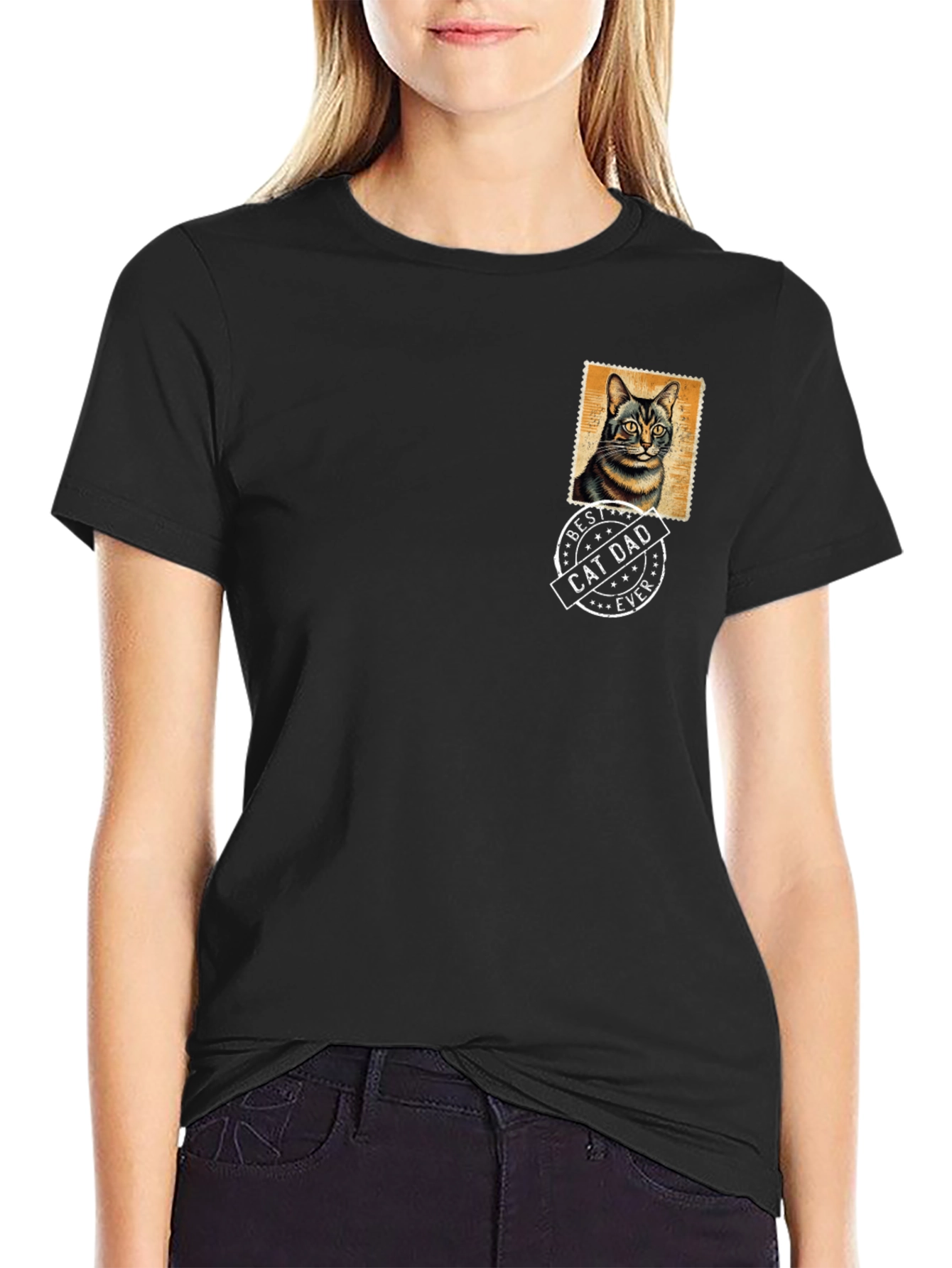 Best Cat Dad Ever Black T-Shirt