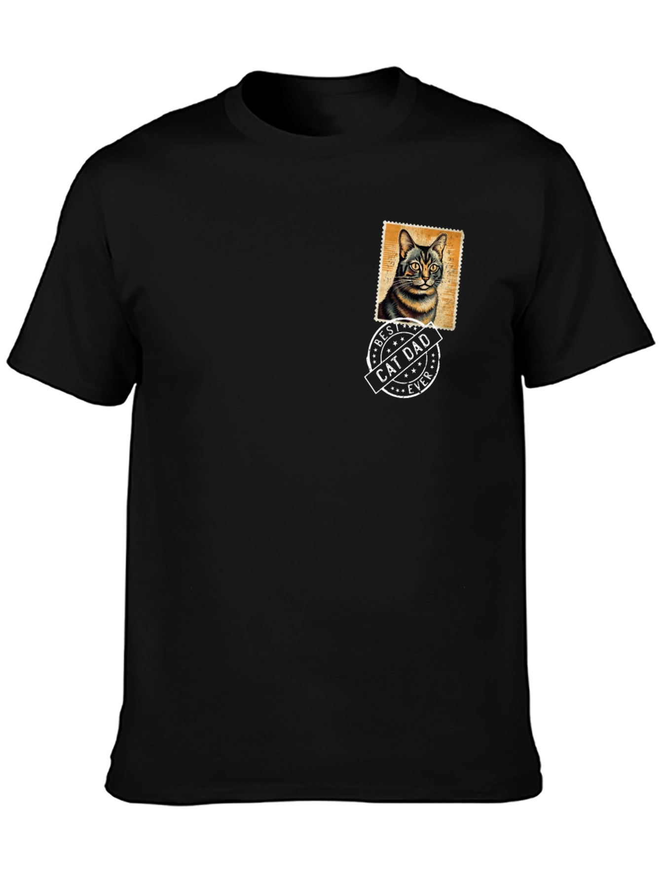 Best Cat Dad Ever Black T-Shirt