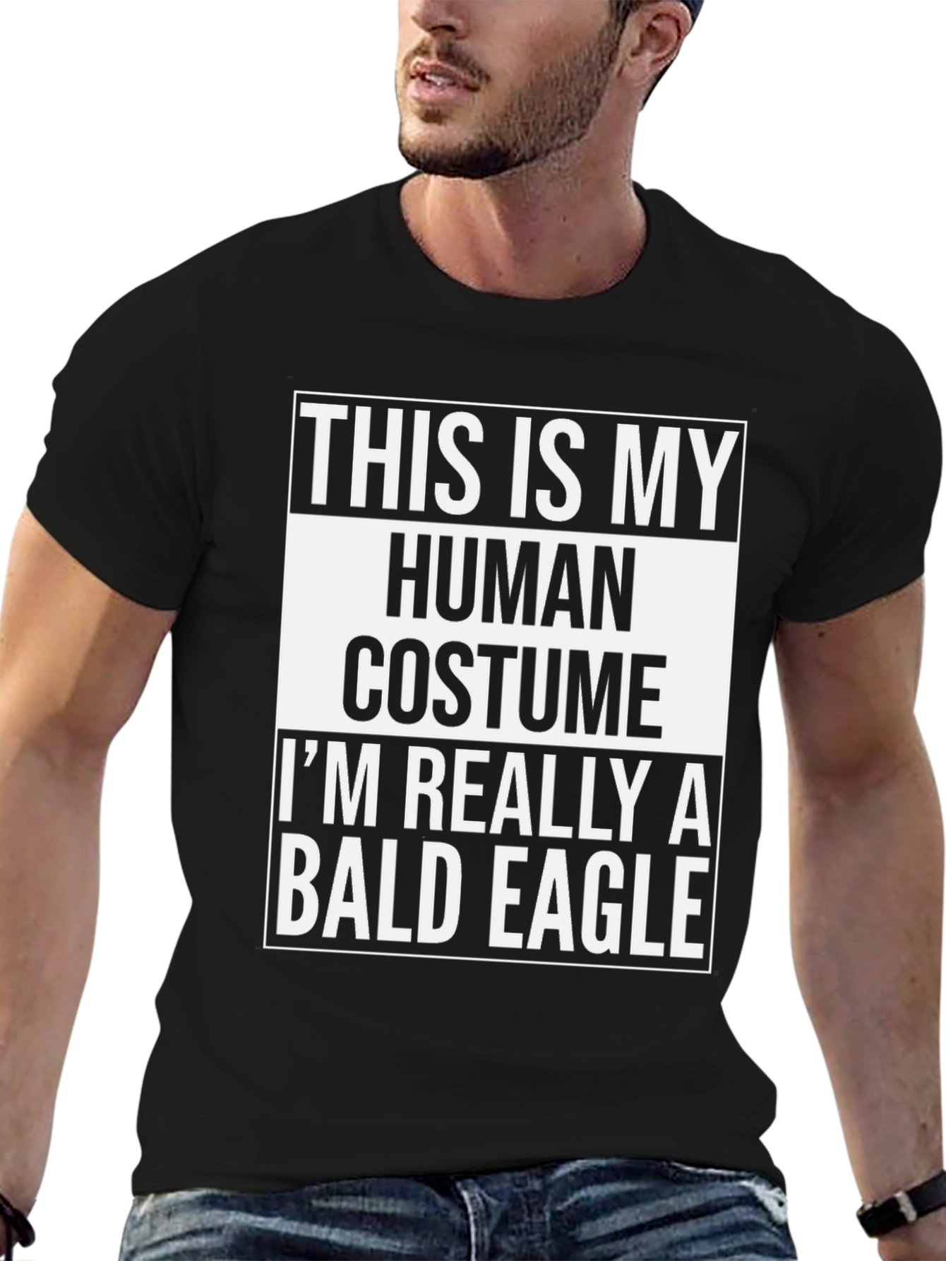 Human Costume Bald Eagle T-Shirt - Funny Halloween Tee
