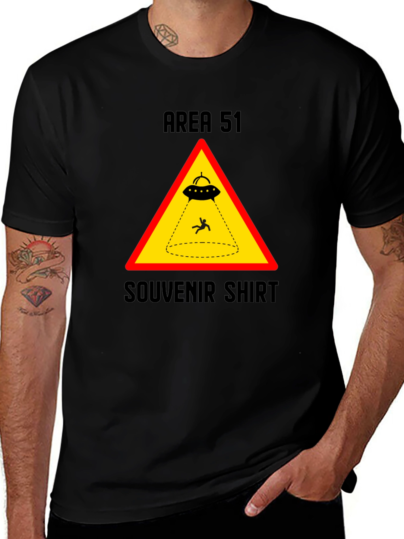 Area 51 Souvenir Shirt - Black UFO Abduction Tee