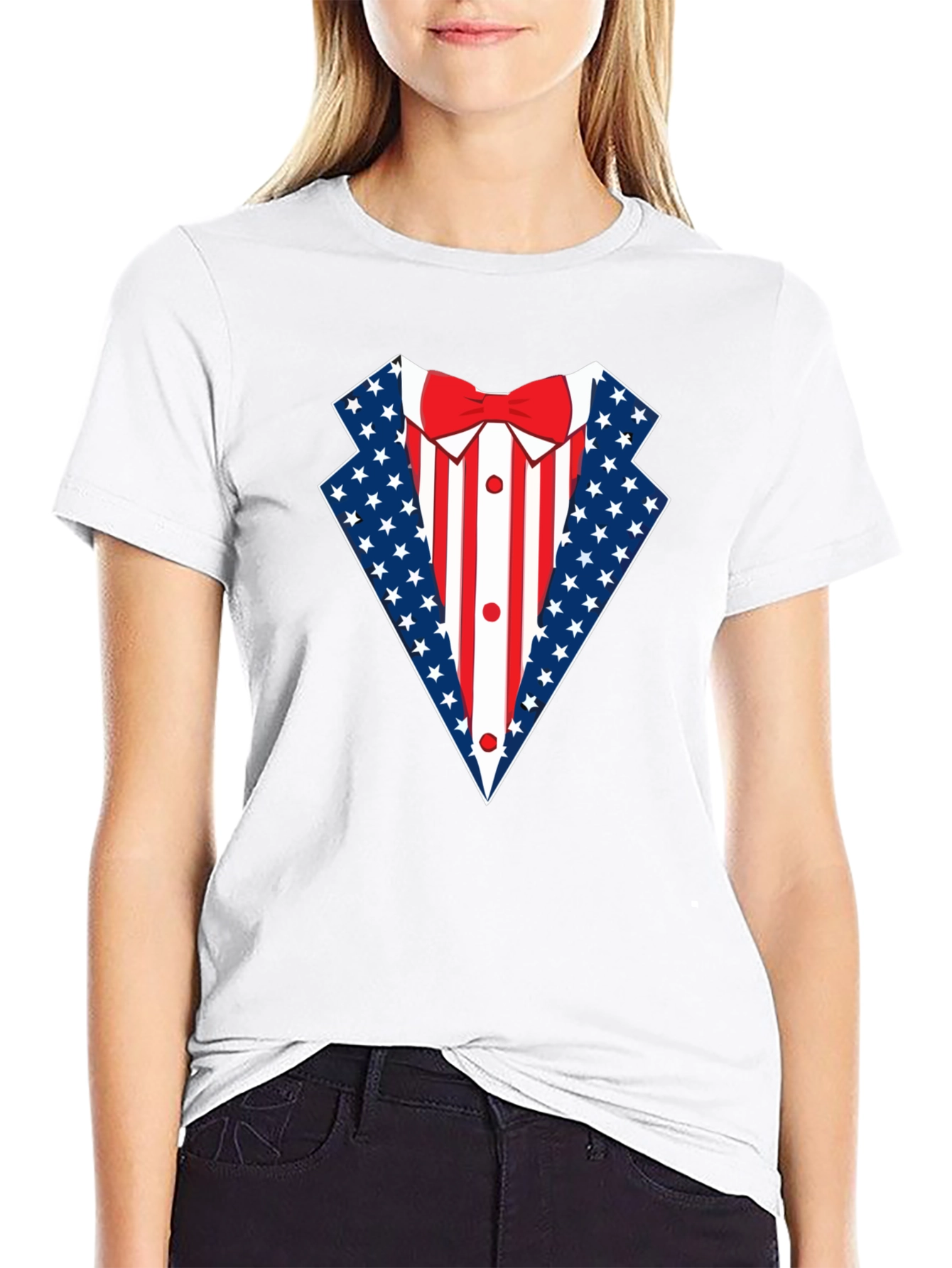 Patriotic USA Flag Tuxedo T-Shirt