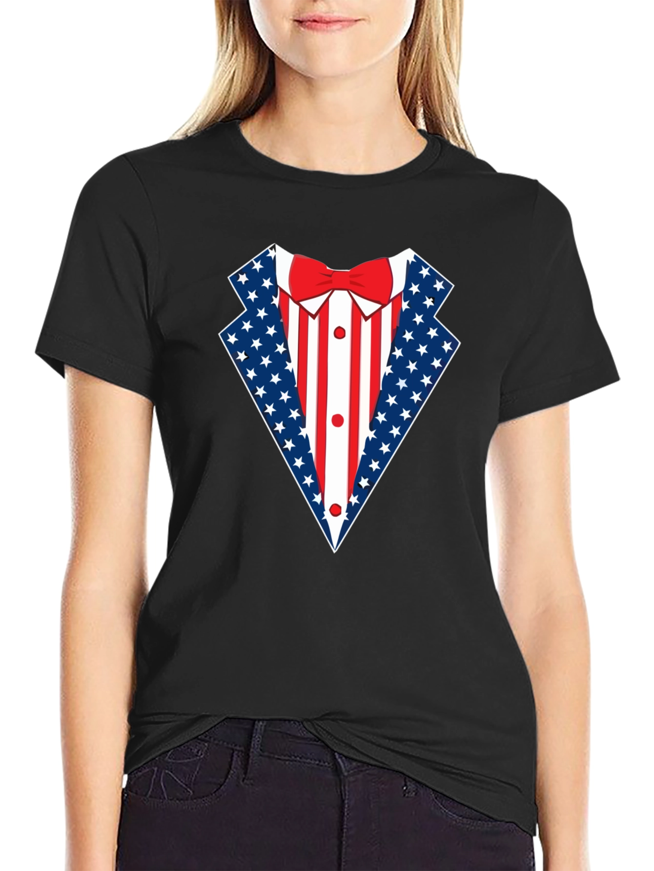 Patriotic USA Flag Tuxedo T-Shirt