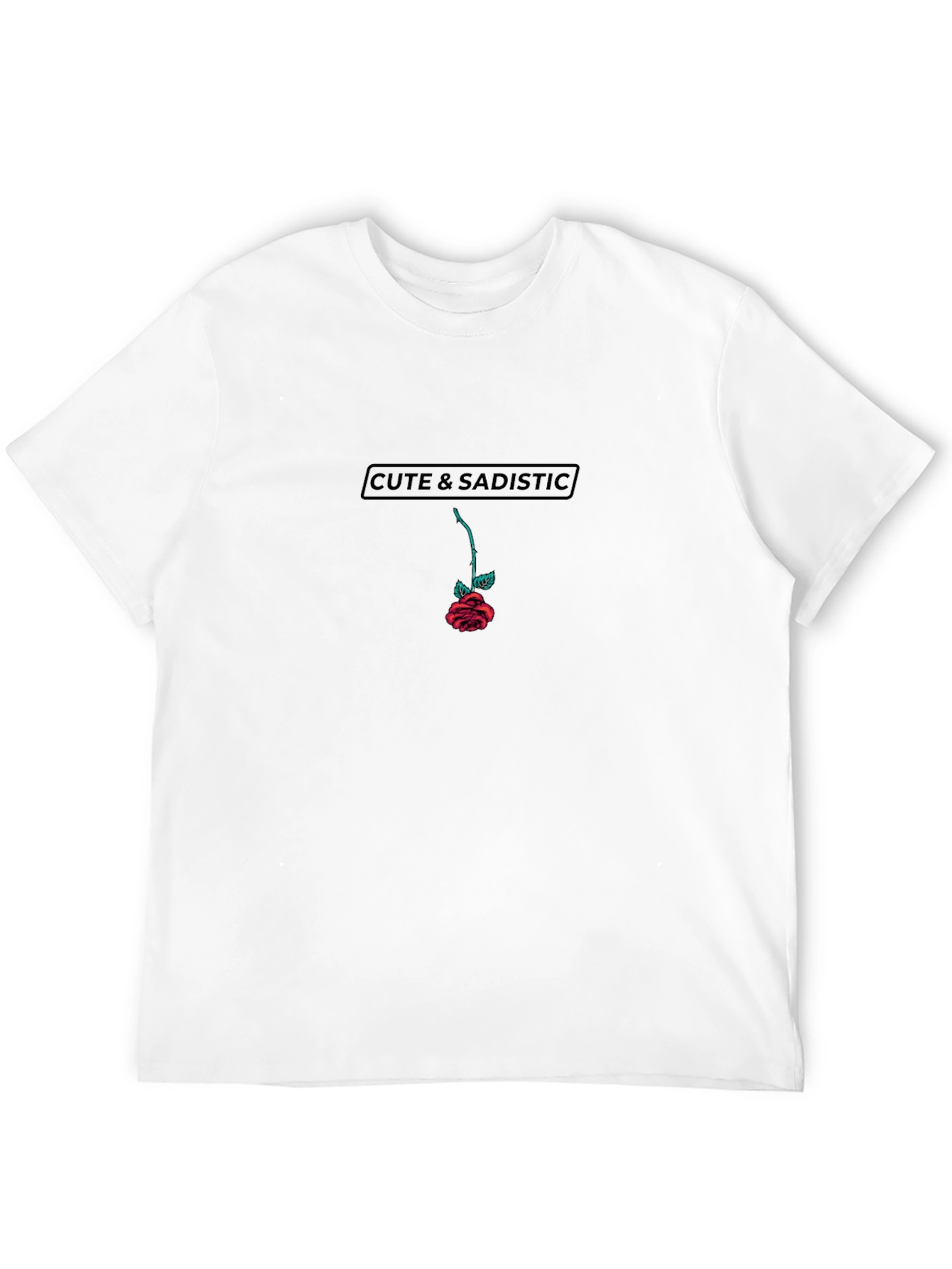 Cute & Sadistic Rose Graphic Black T-Shirt
