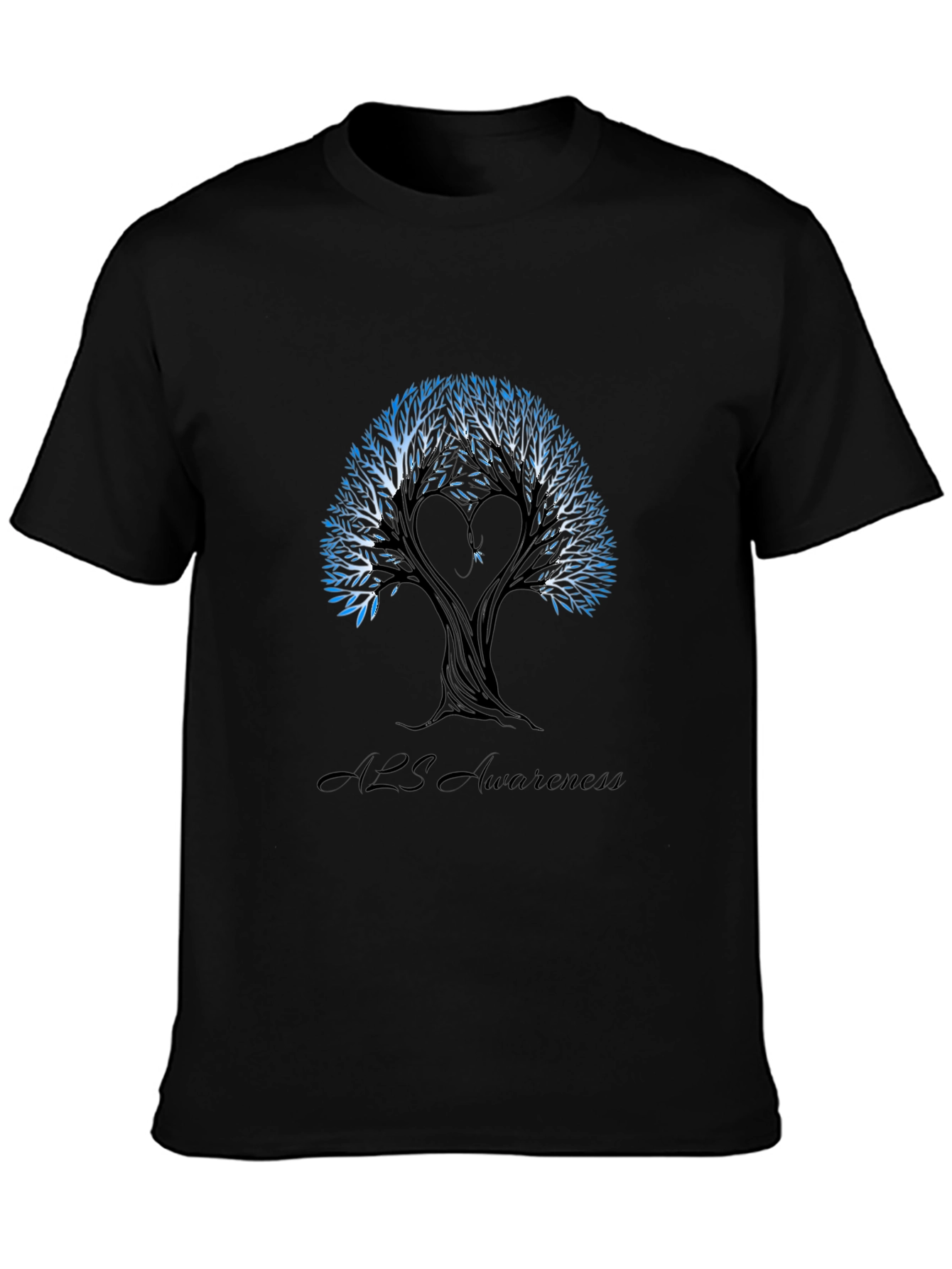 ALS Awareness Tree T-Shirt - Unisex Black Tee