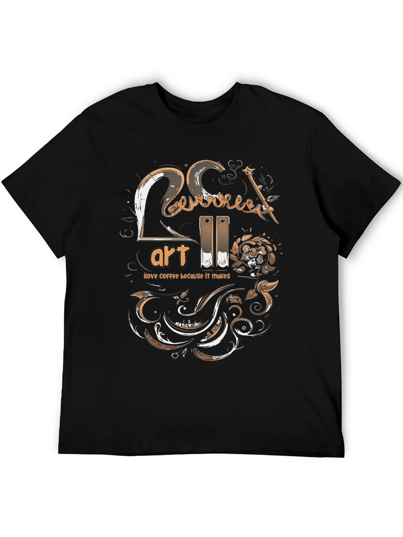 Coffee Makes Art Graphic Tee - Black