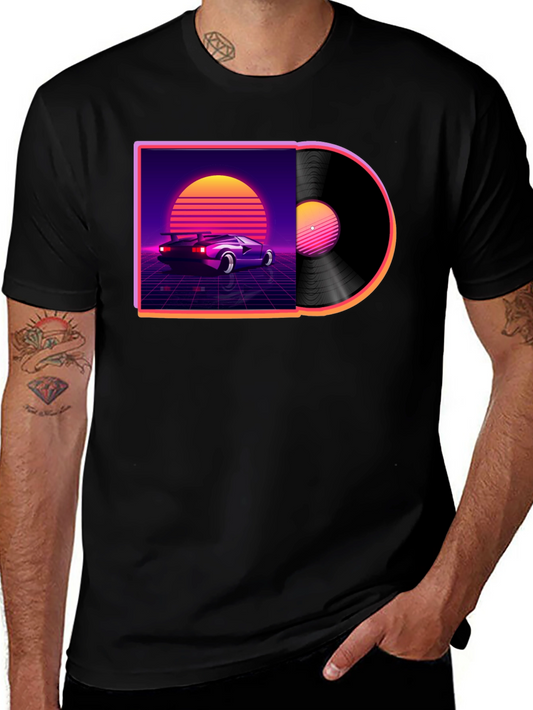 Retro Wave Vinyl T-Shirt - Classic Car Design