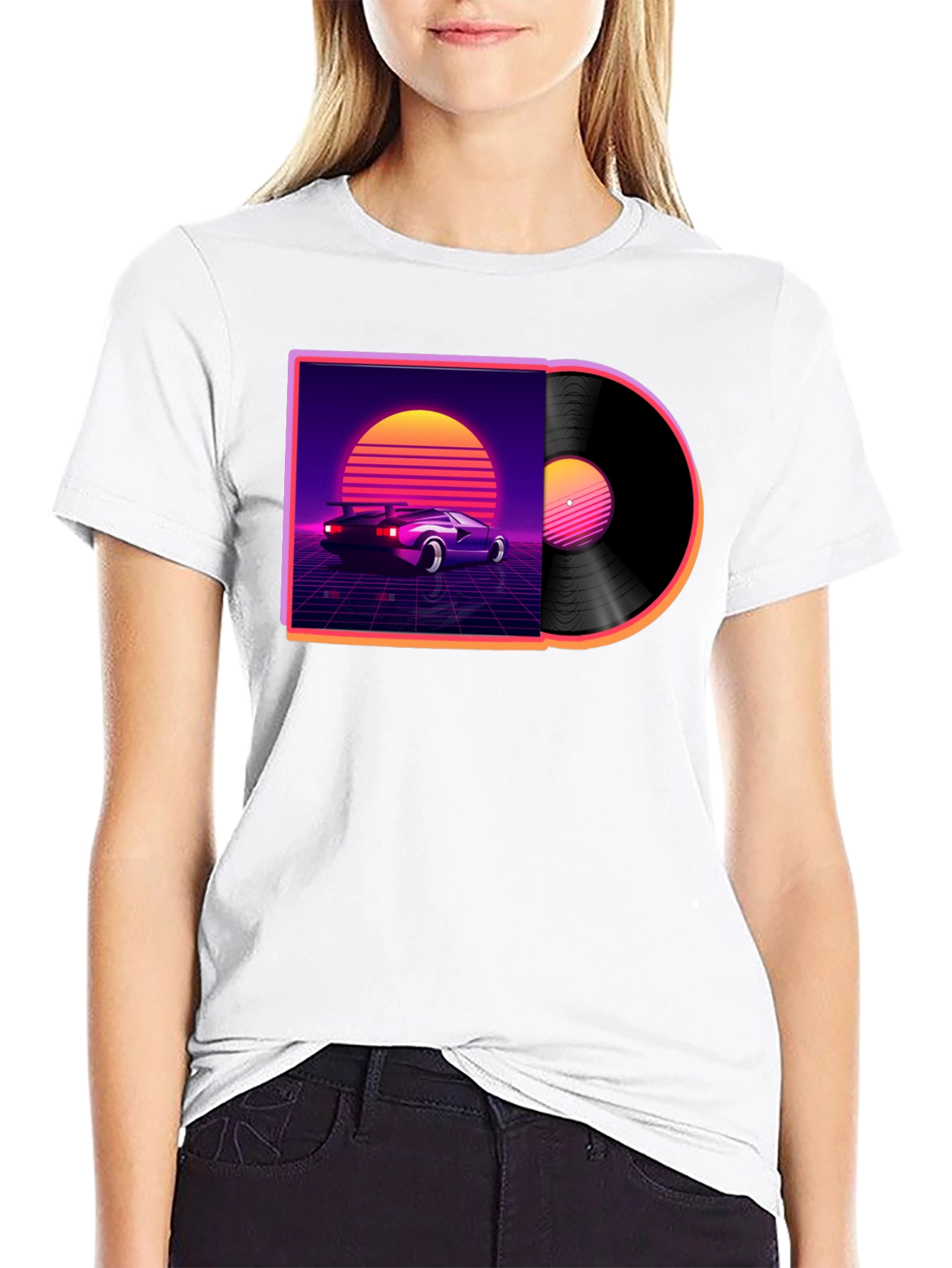 Retro Wave Vinyl T-Shirt - Classic Car Design