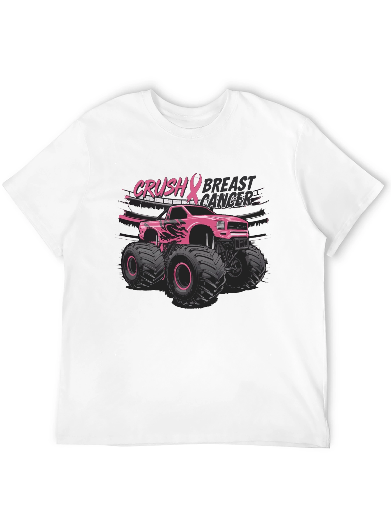 Crush Breast Cancer Monster Truck T-Shirt