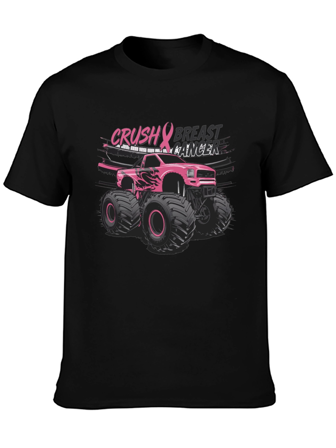 Crush Breast Cancer Monster Truck T-Shirt
