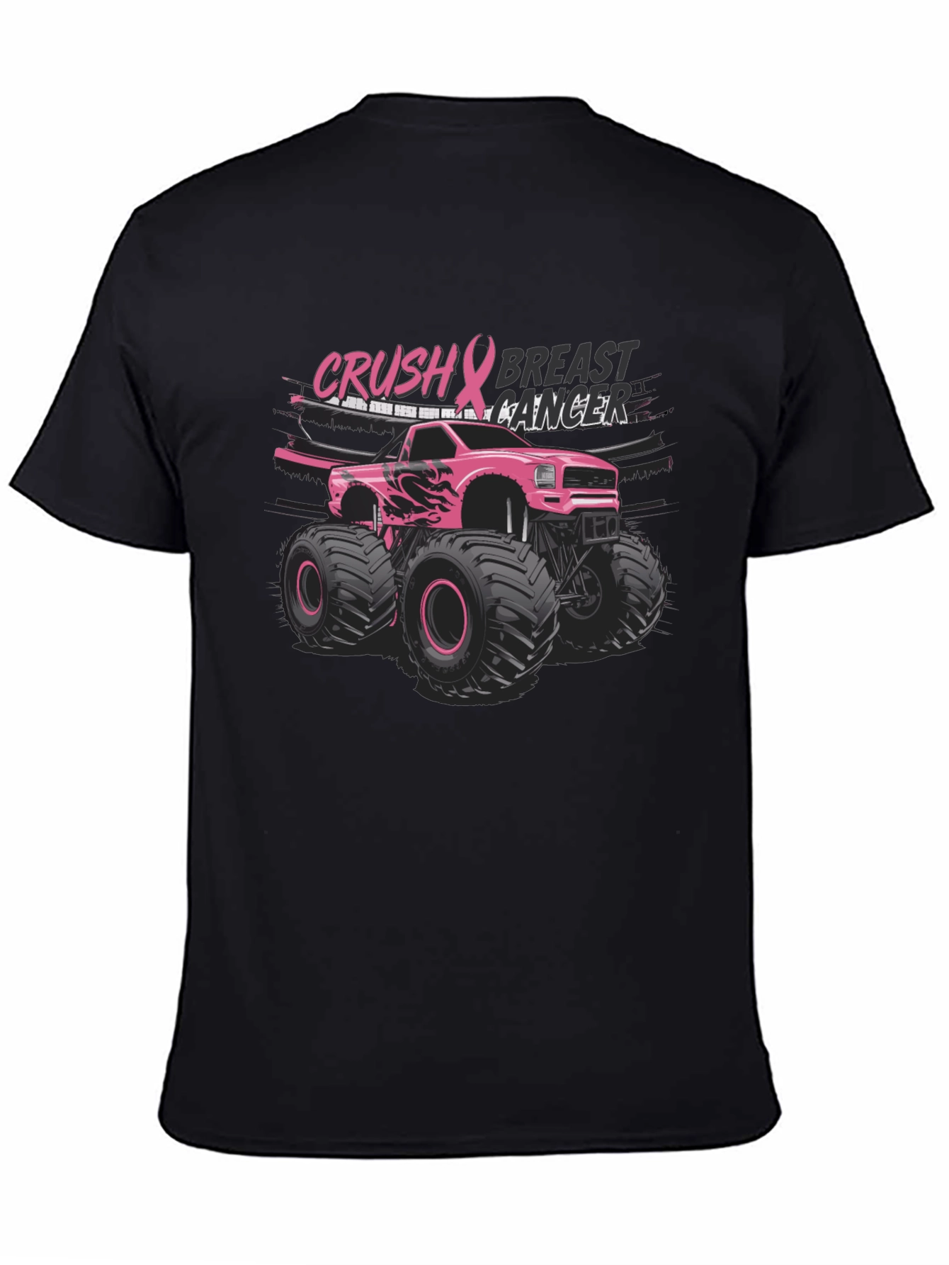 Crush Breast Cancer Monster Truck T-Shirt