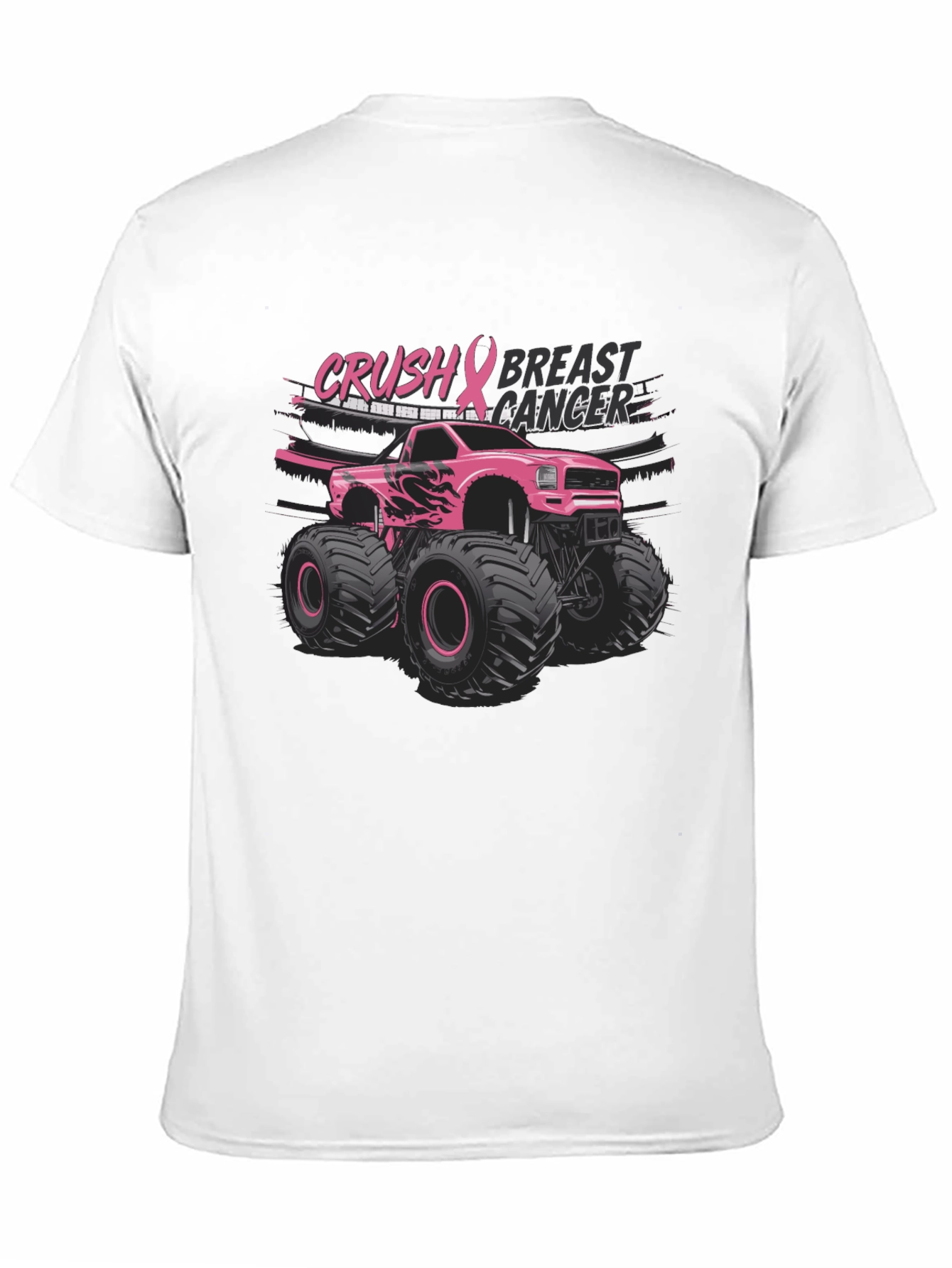 Crush Breast Cancer Monster Truck T-Shirt