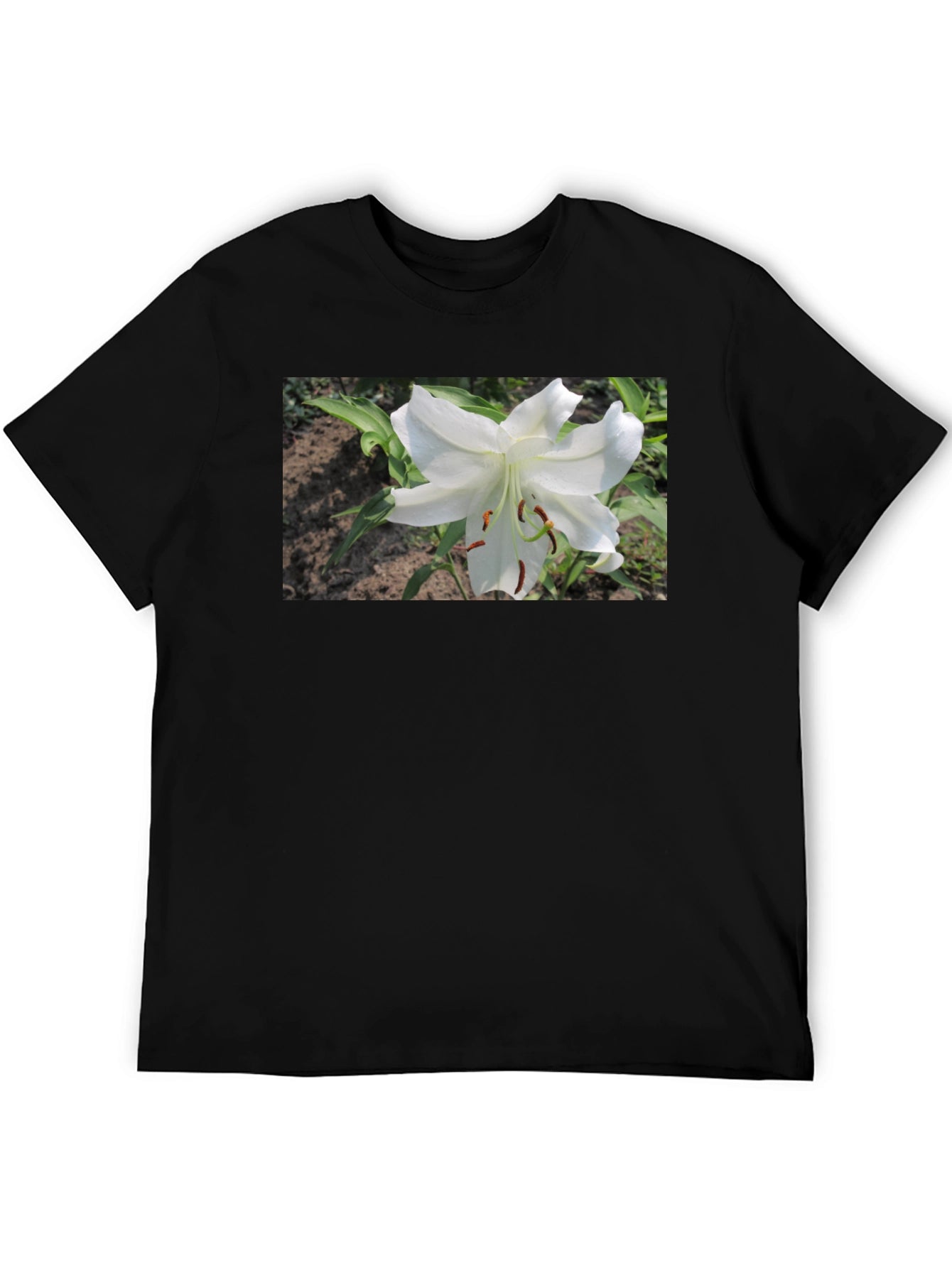 White Lily Graphic Tee - Soft Cotton Blend