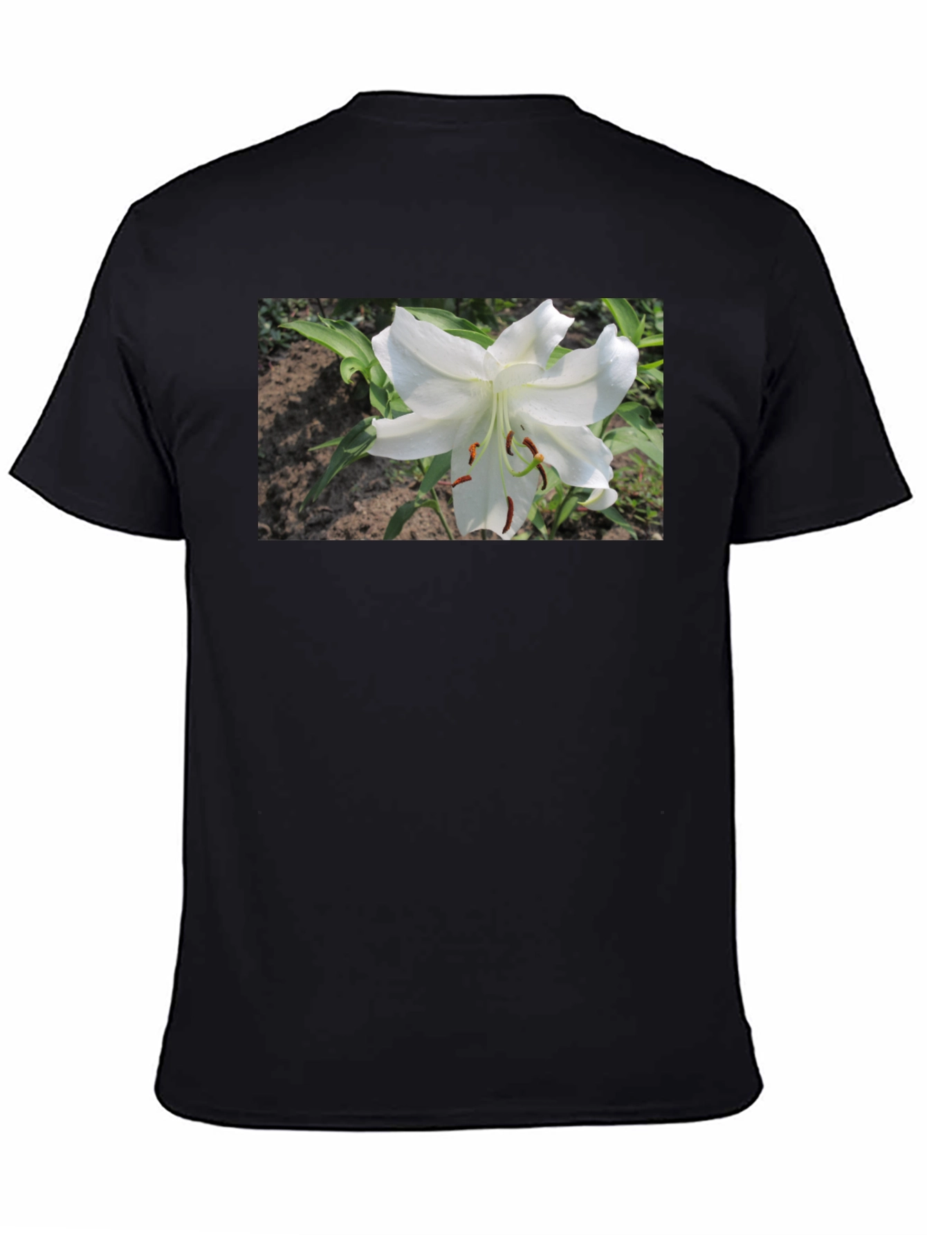 White Lily Graphic Tee - Soft Cotton Blend