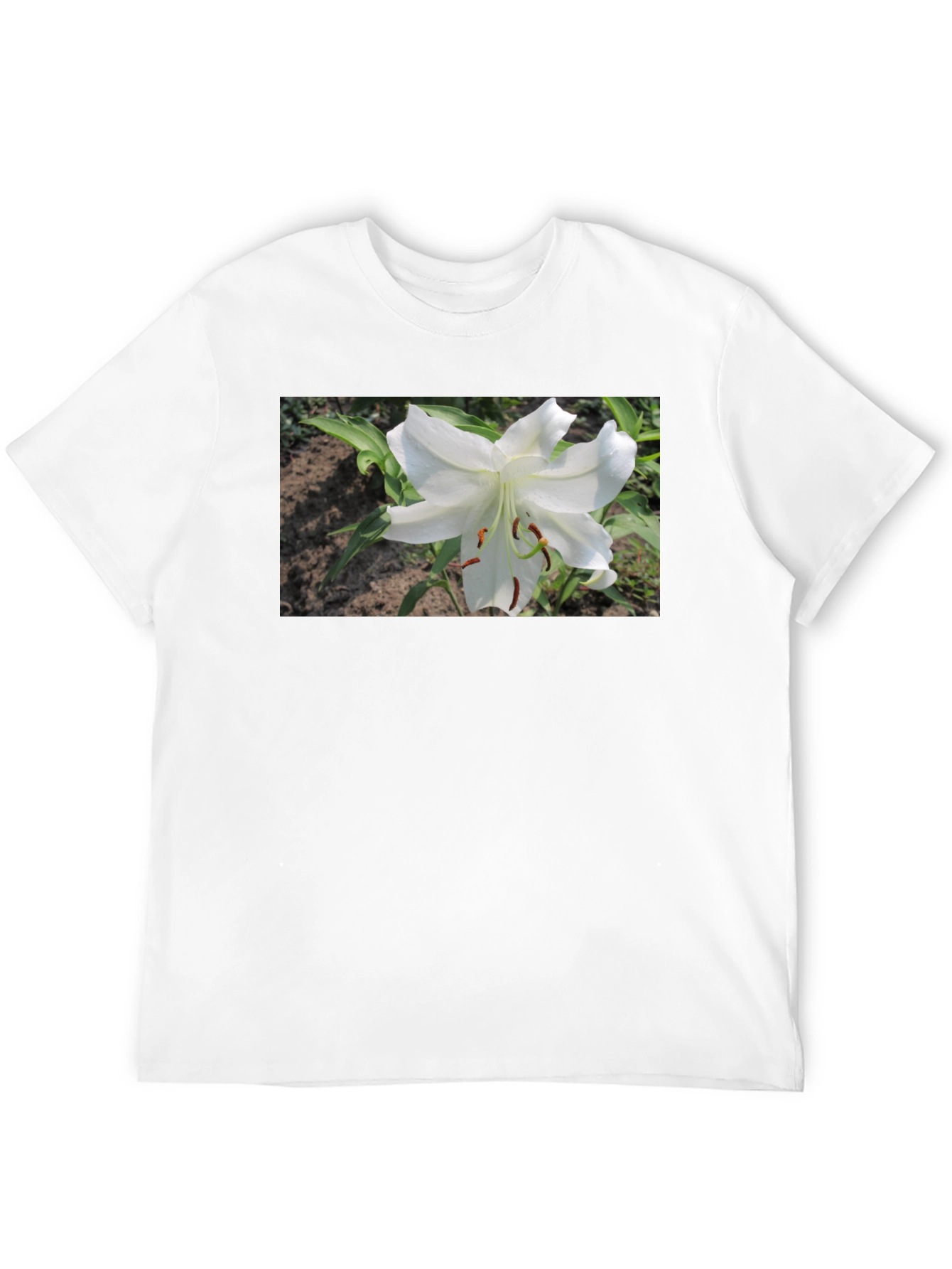 White Lily Graphic Tee - Soft Cotton Blend