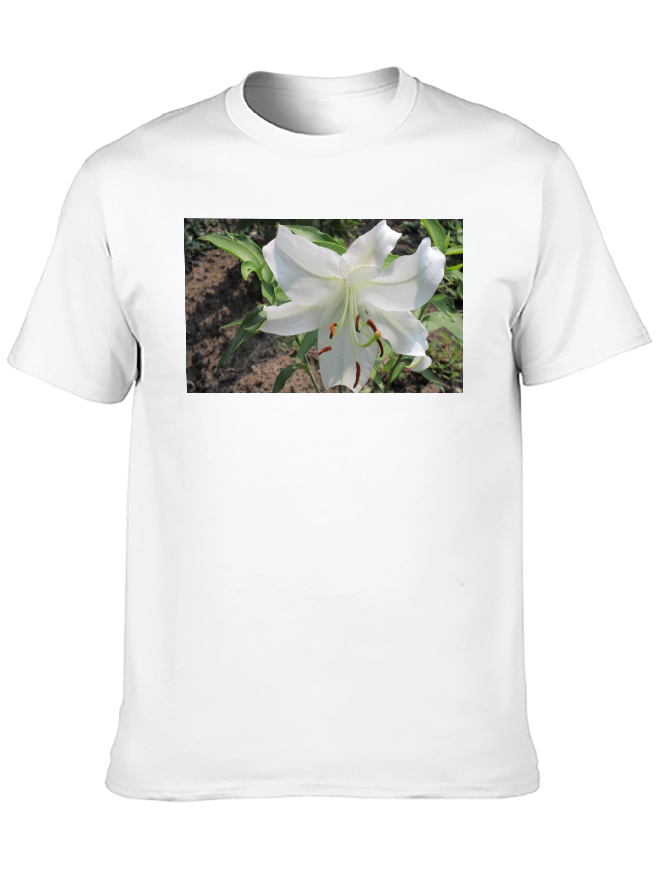 White Lily Graphic Tee - Soft Cotton Blend
