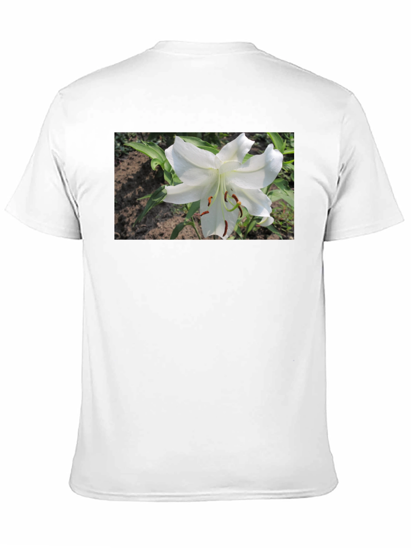 White Lily Graphic Tee - Soft Cotton Blend
