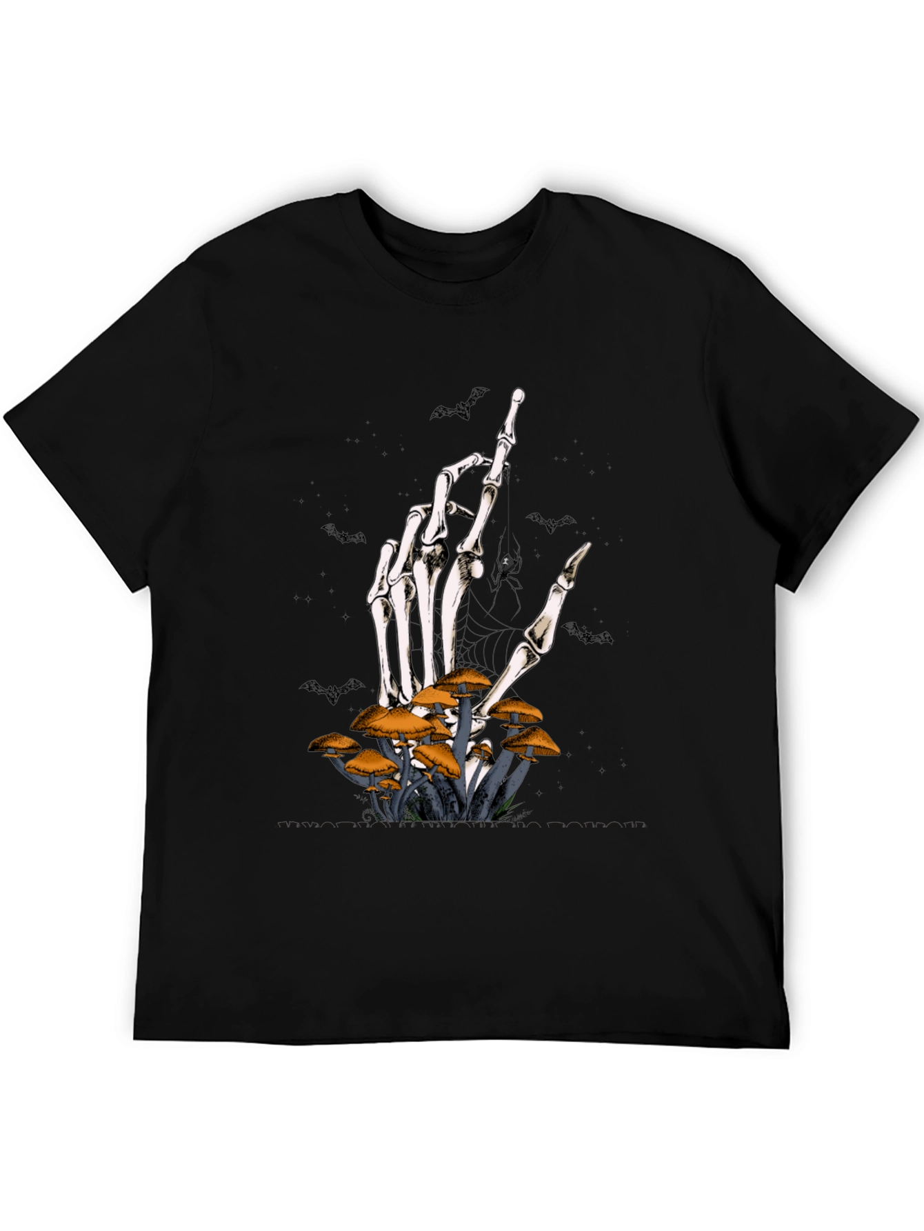 Halloween Skeleton Hand & Mushroom T-Shirt
