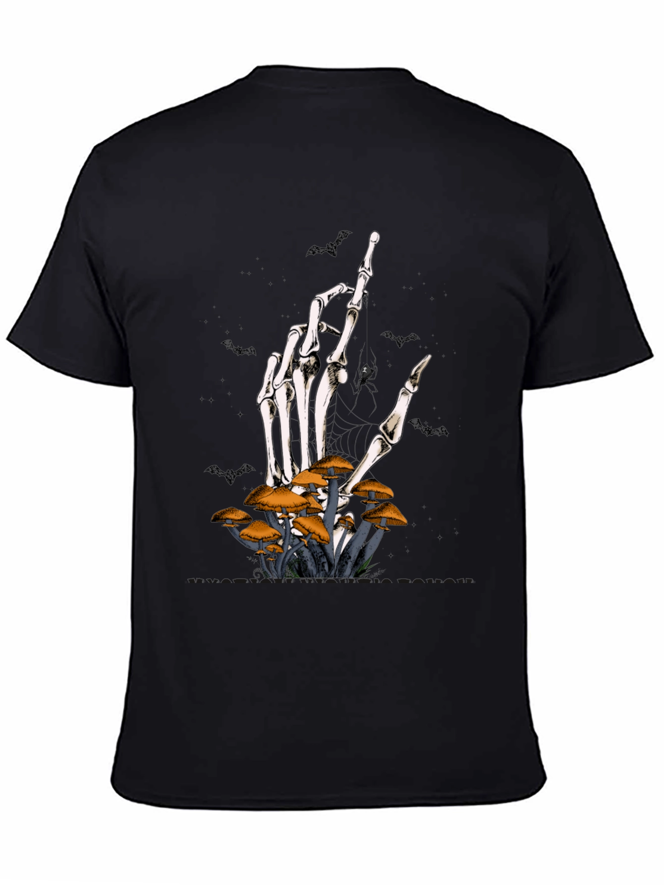 Halloween Skeleton Hand & Mushroom T-Shirt